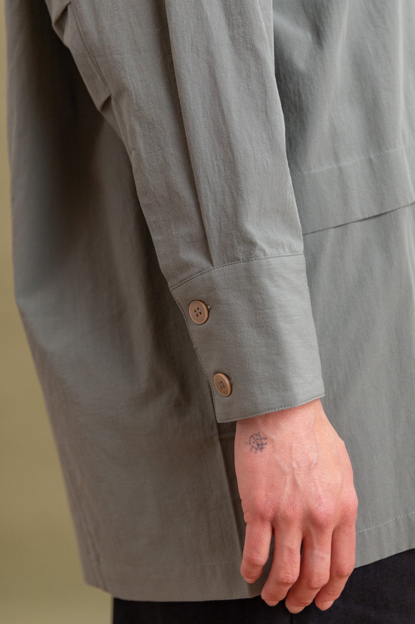 PLEIN LONG SLEEVE SHIRT IN OLIVE