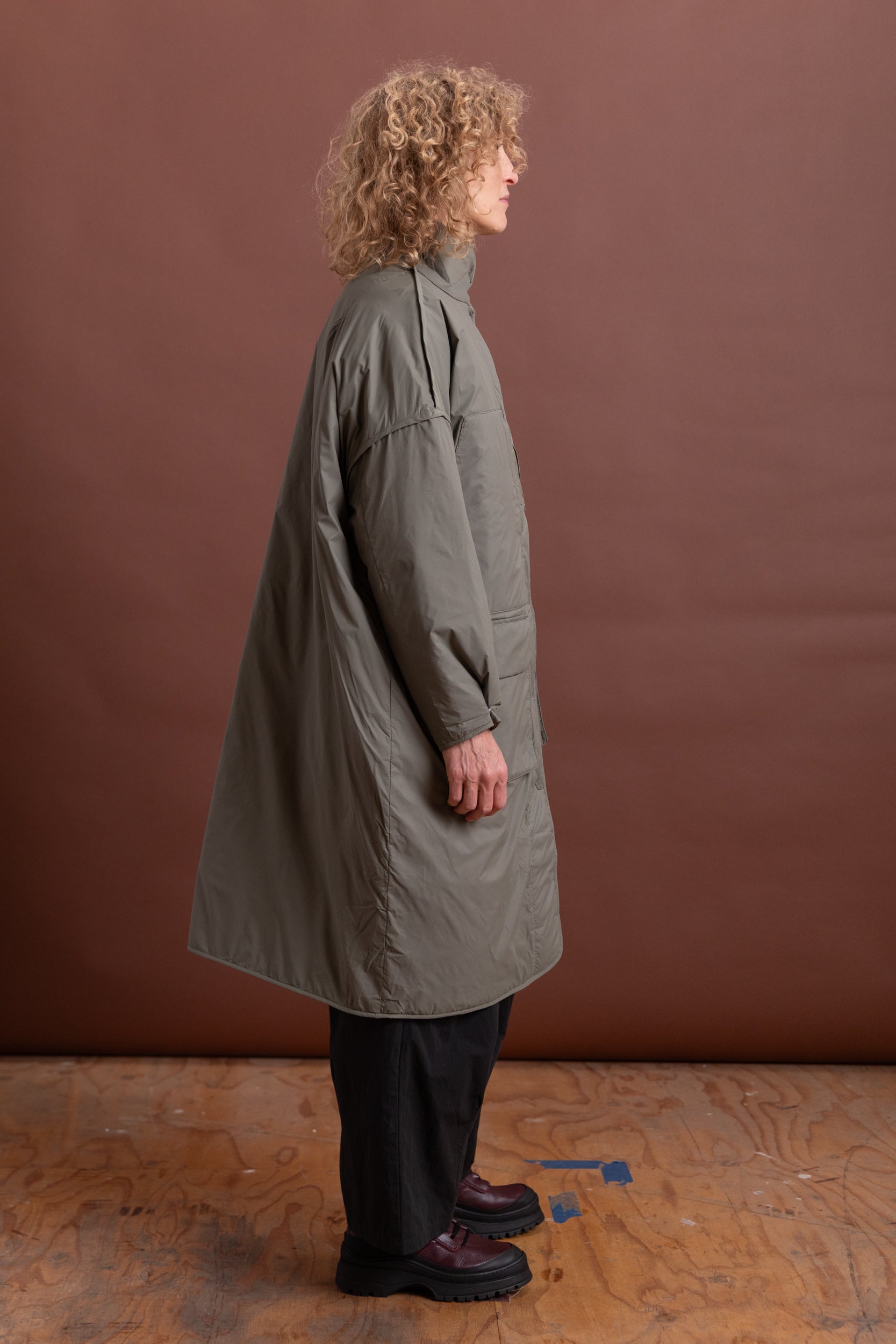 週末sale★No Collar Spring Coat soera-jackets-juliana-stand-