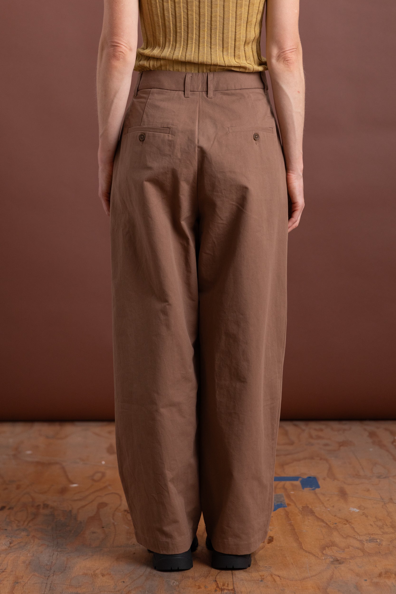 SELENO PLEAT PANT IN CLAY