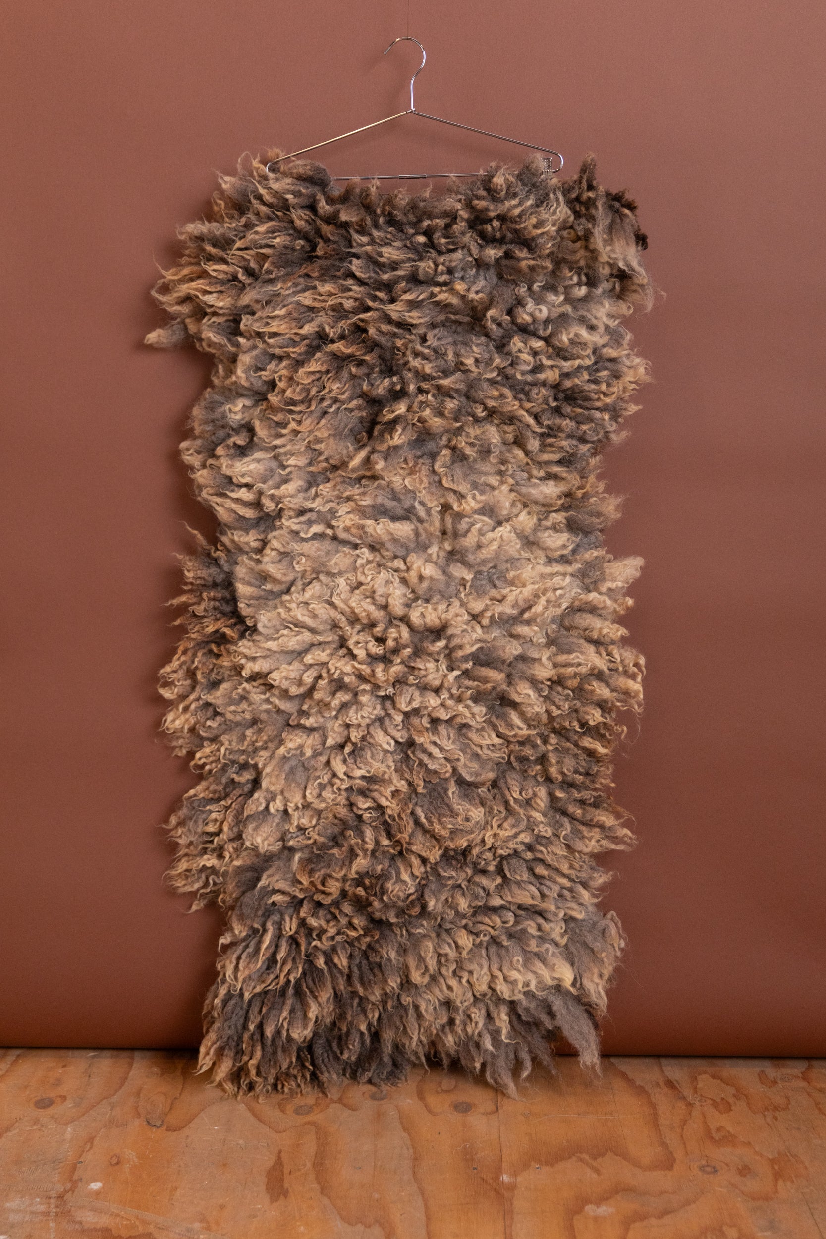 FELTED BENCH CUSHION IN NATURAL UNDYED WOOL