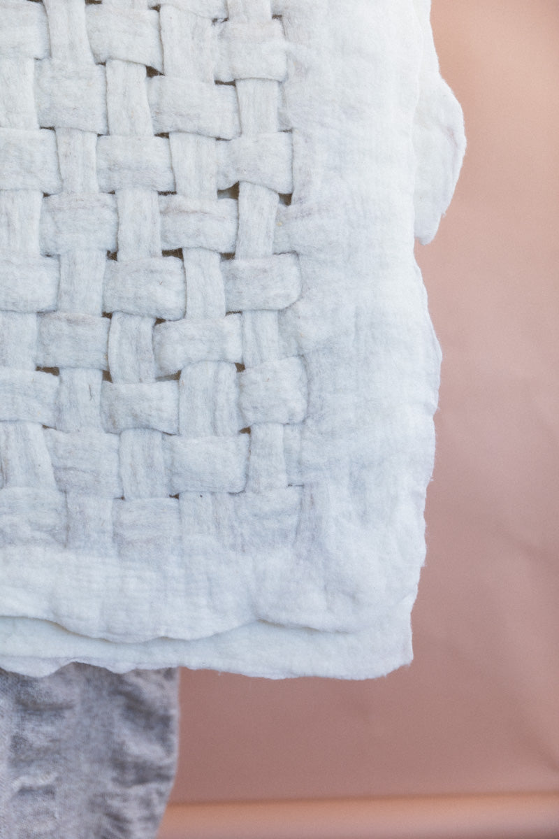 FELTED WOOL LATTICE BLANKET
