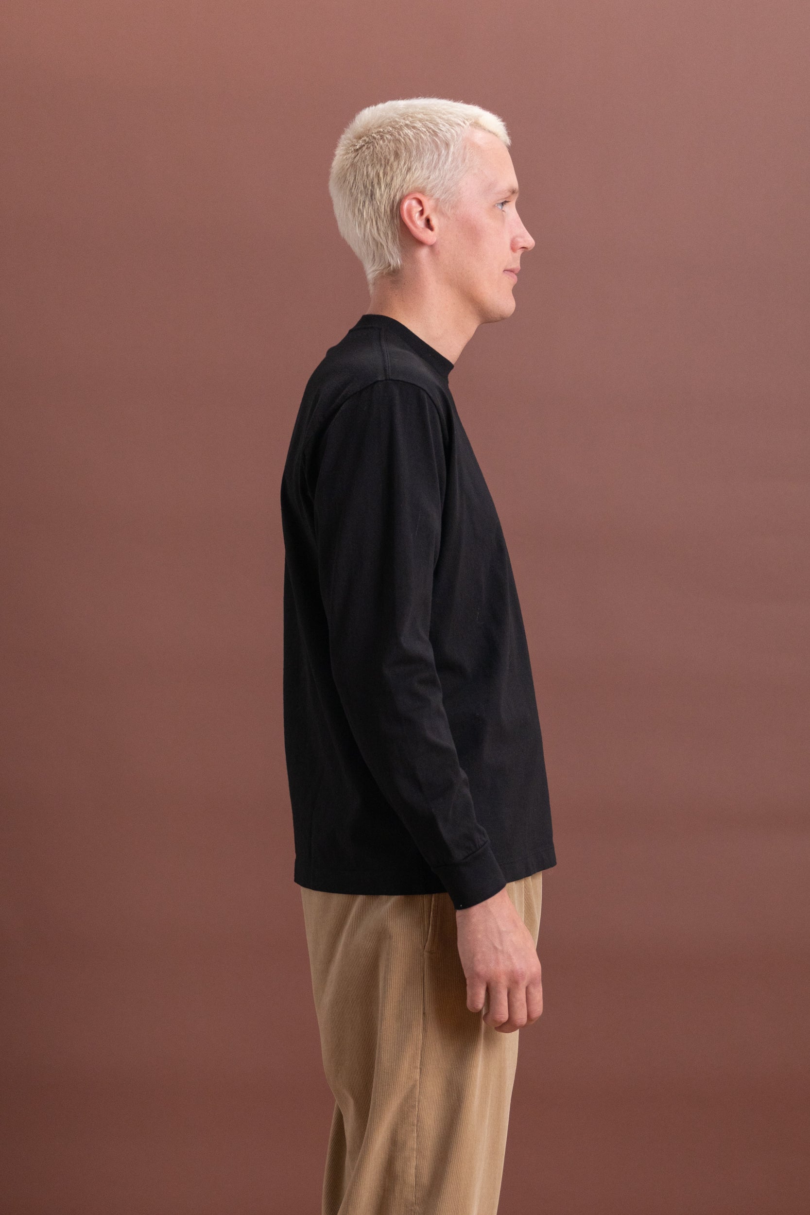 LONG SLEEVE MUNICIPAL TEE SHIRT IN BLACK