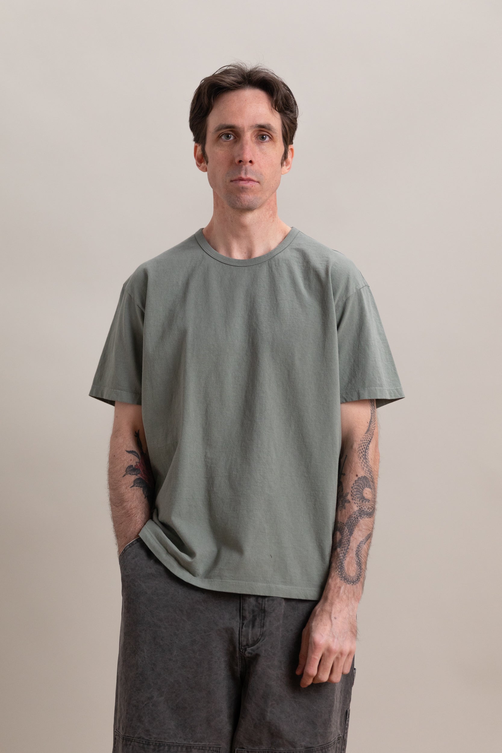 OUR TEE SHIRT IN DUSTY SAGE
