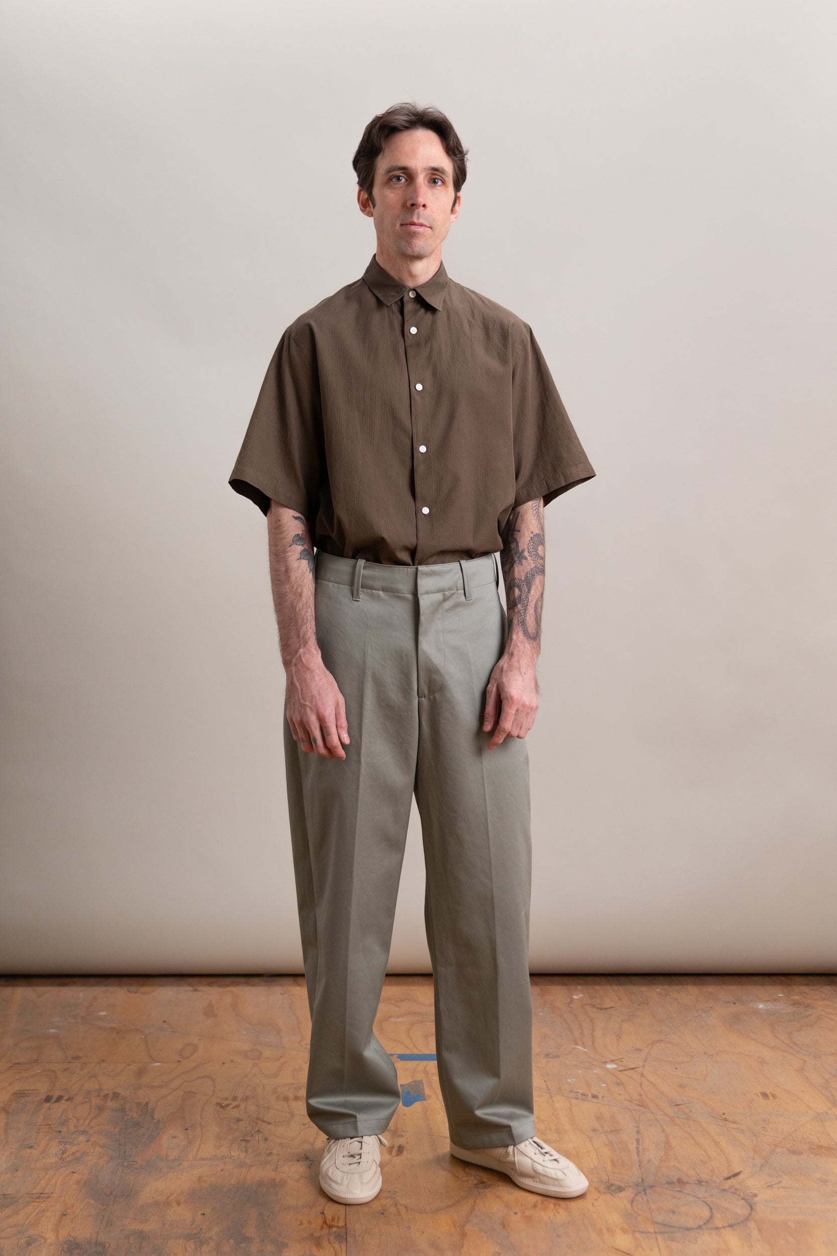LADY WHITE CO. ダークトープ　ポロシャツ　36 Lady White Co.: トープ Summer Wool ポロシャツ | SSENSE 日本