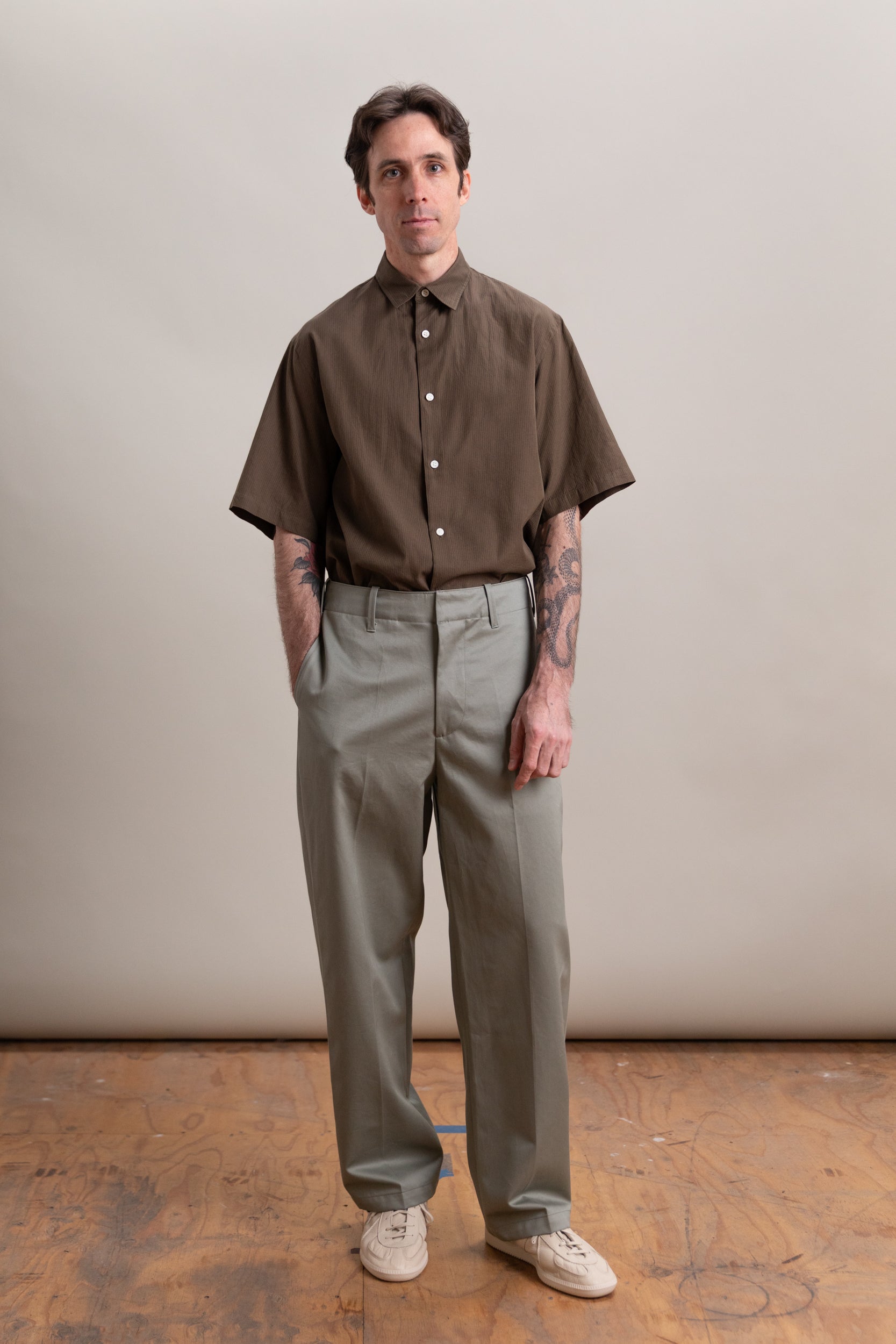 TWILL TROUSER IN SAGE