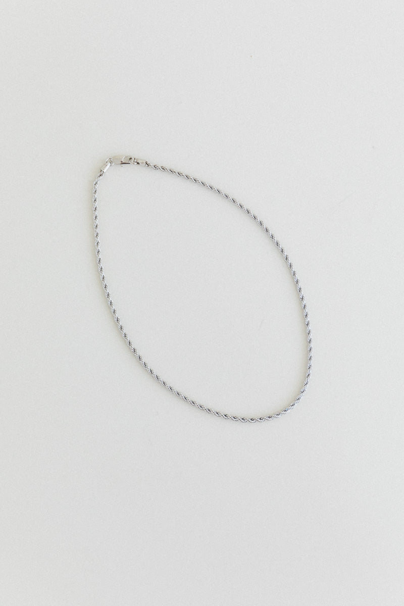 SILVER ROPE CHAIN NECKLACE