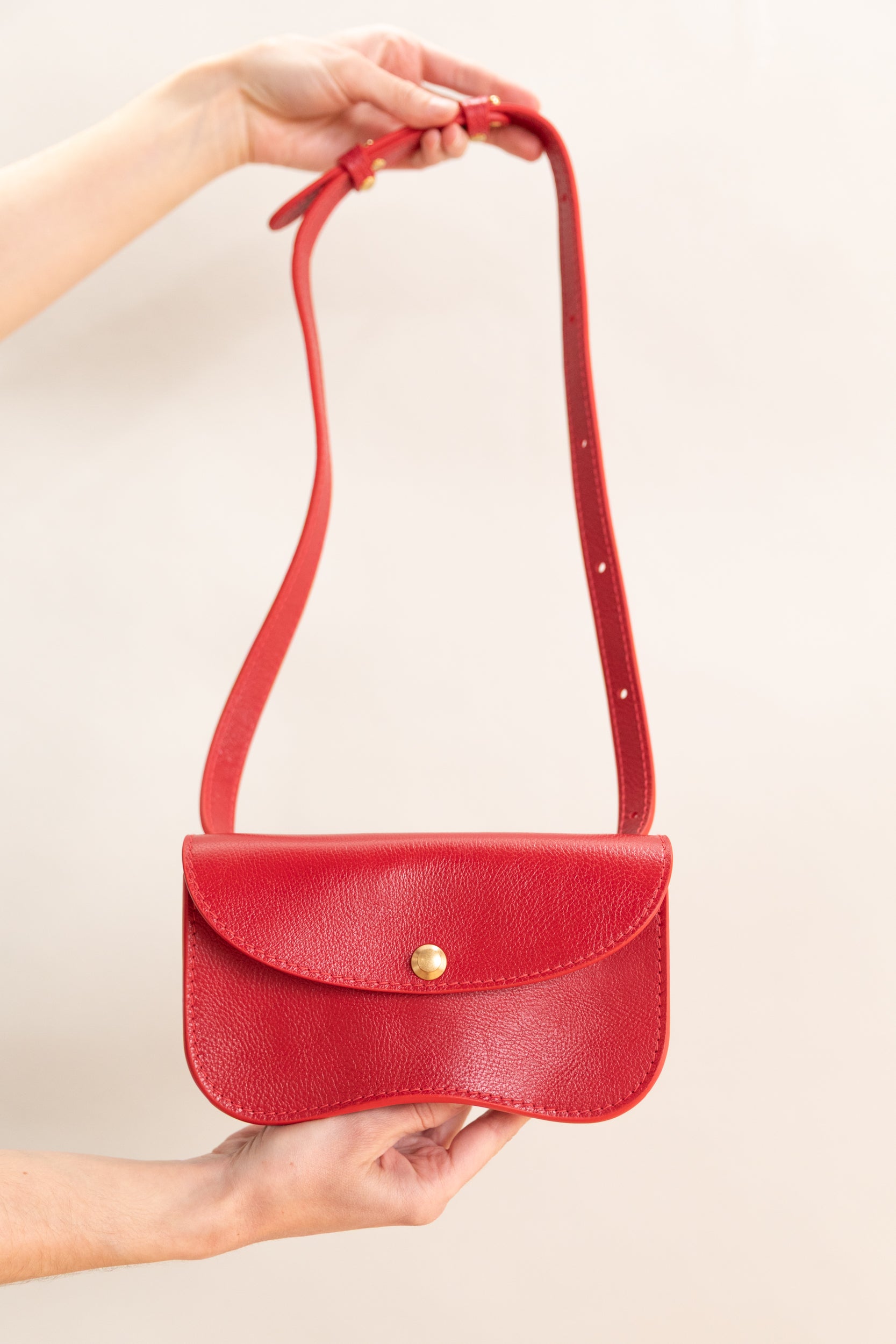 FABA IN CARMINE PEBBLE LEATHER