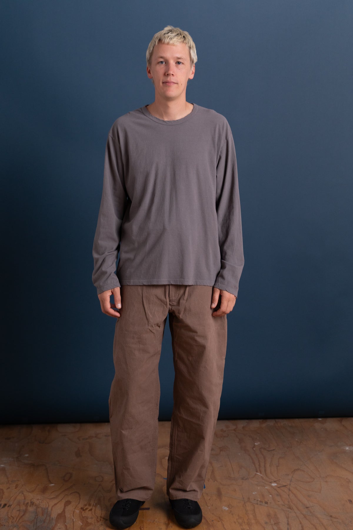 R21 S6 LONG SLEEVE BINDER T-SHIRT IN LEAD JERSEY