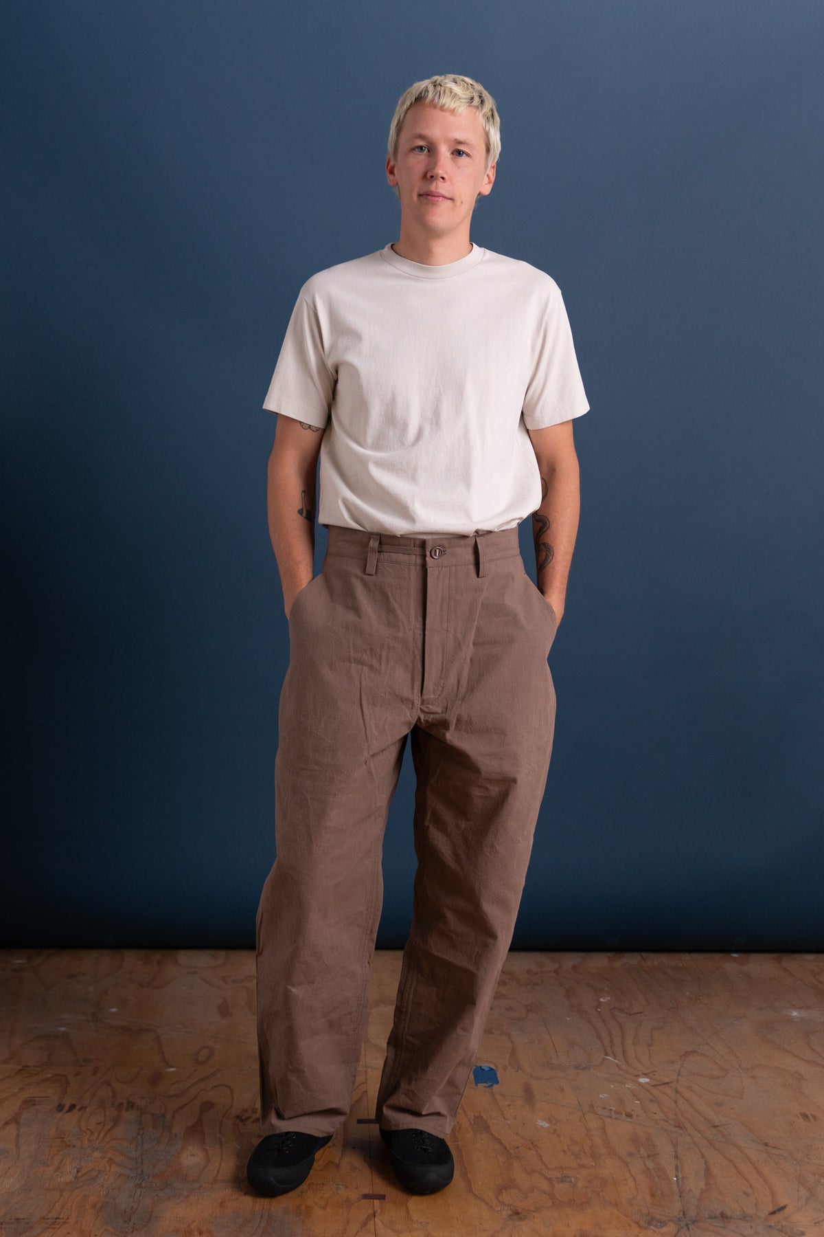 R21 P4 WIDE PANTS IN STORM WAX