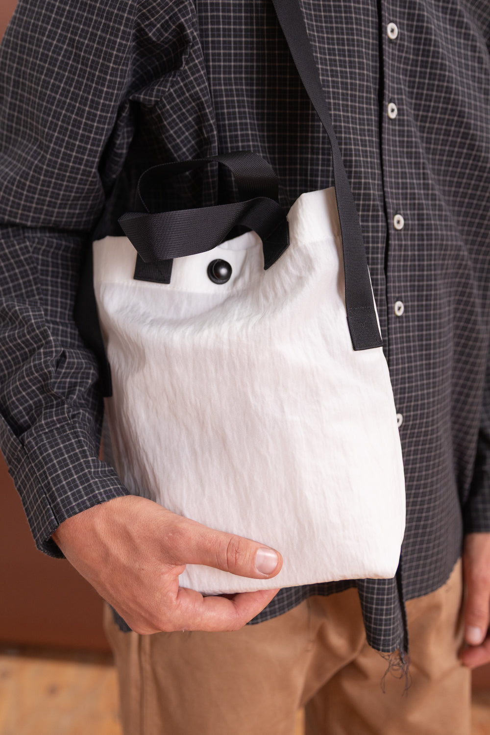 R19 BAG-4 MINI TOTE IN WHITE NYLON