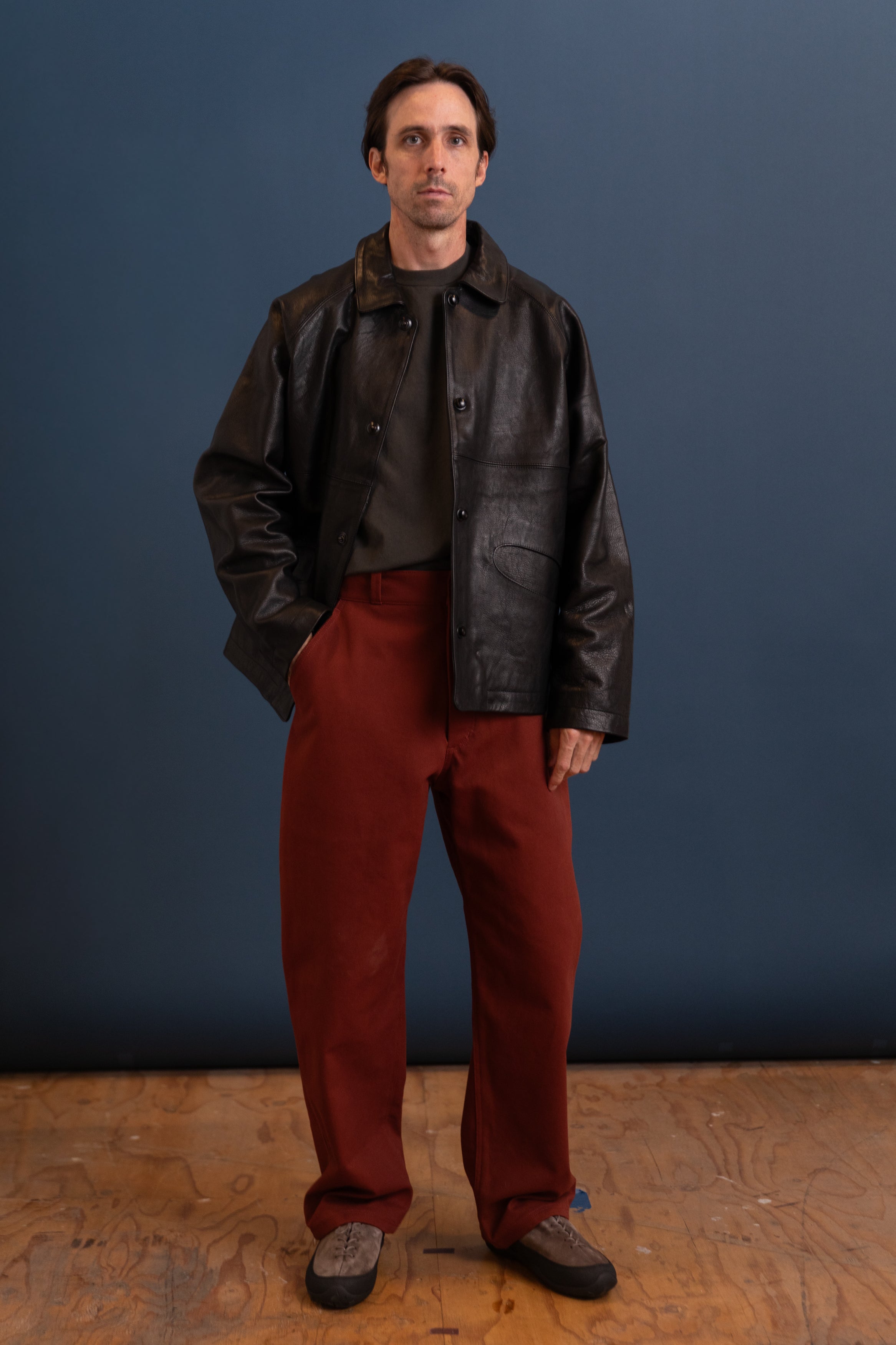 R21 L3 BOAT SHIRT IN BLACK HIDE