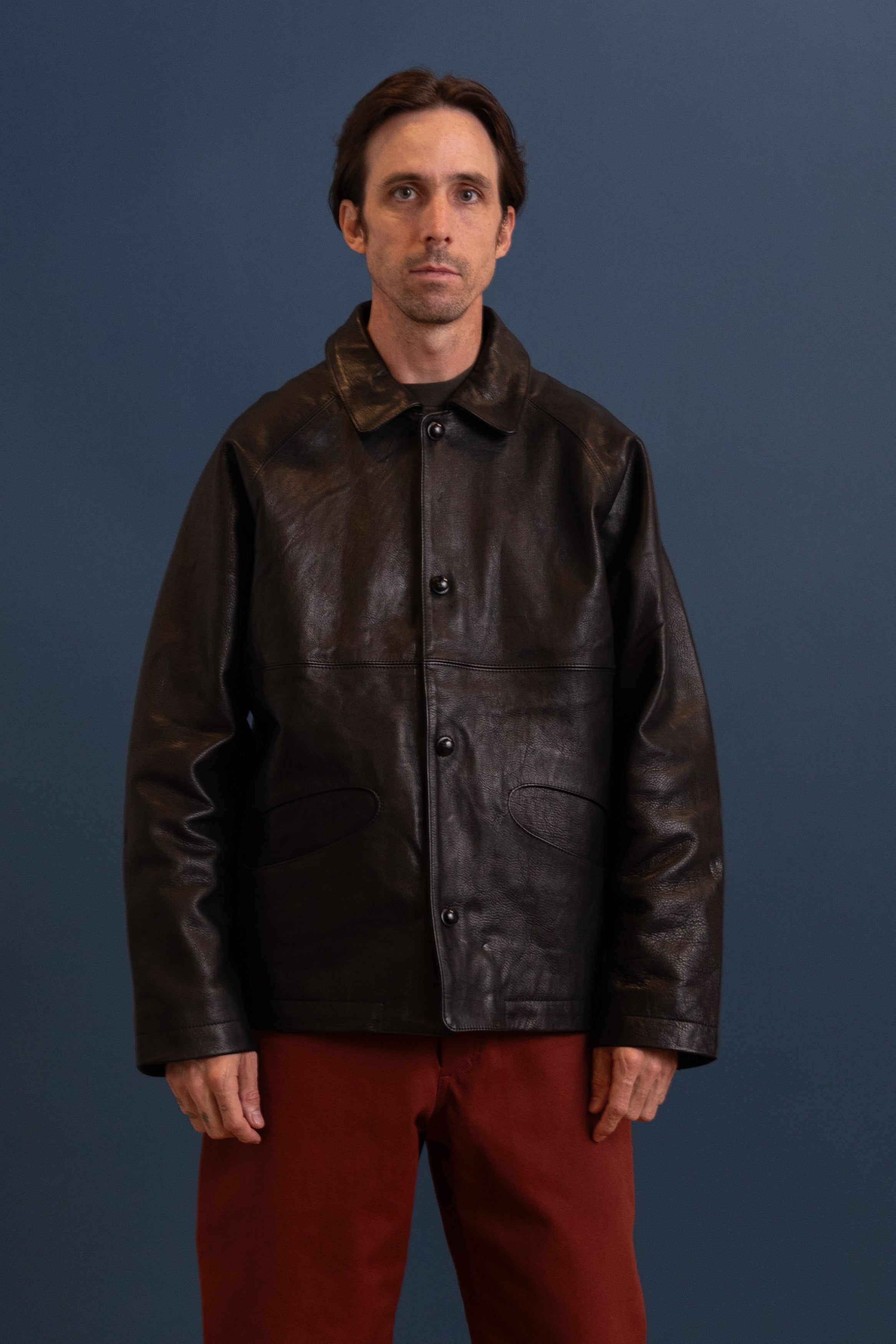 R21 L3 BOAT SHIRT IN BLACK HIDE