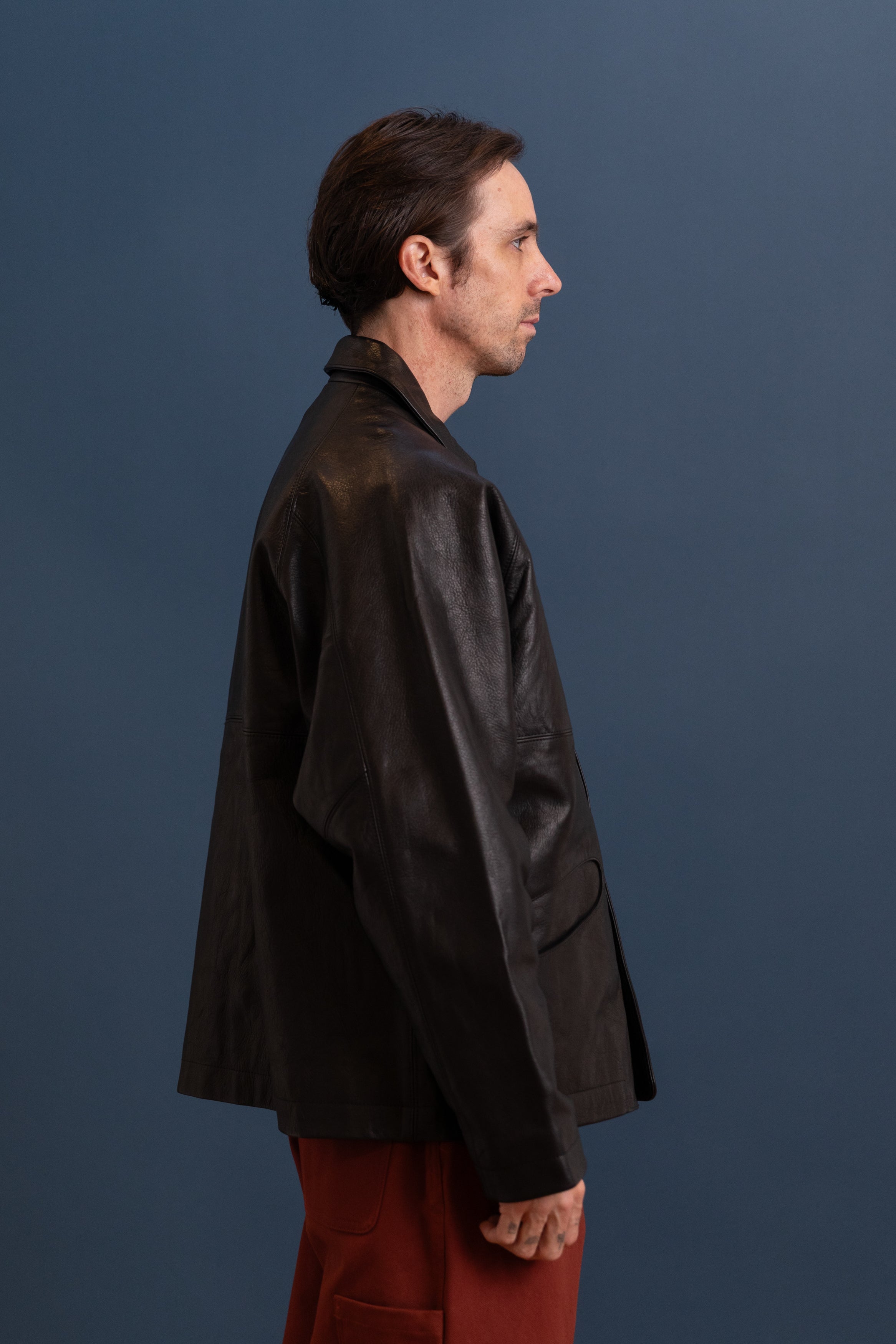 R21 L3 BOAT SHIRT IN BLACK HIDE