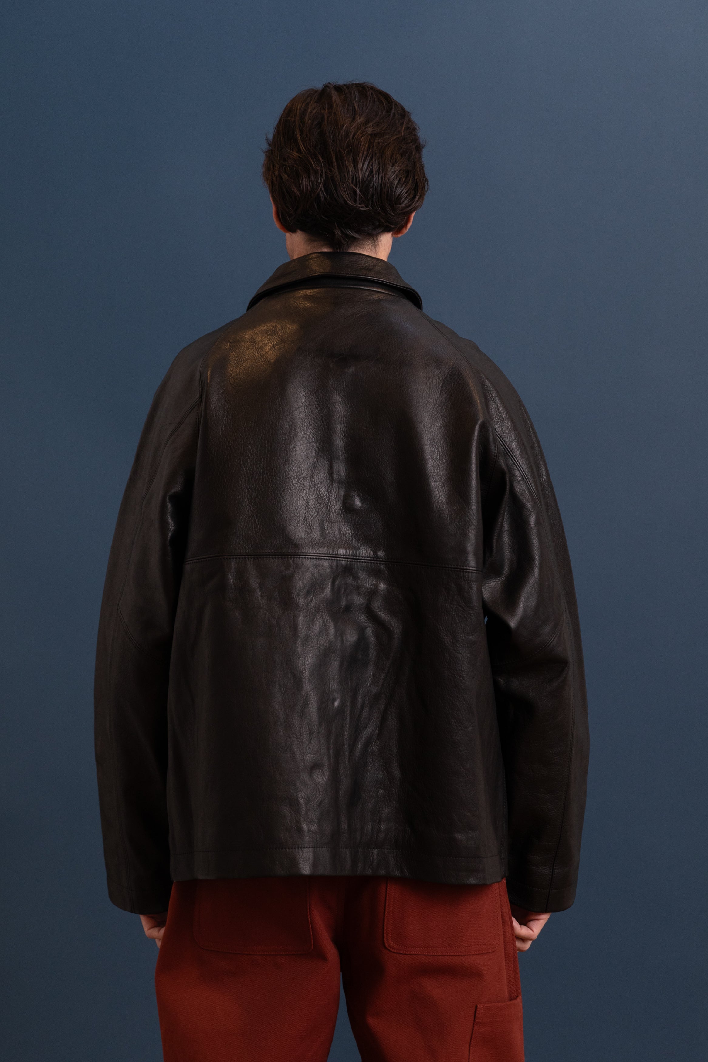 R21 L3 BOAT SHIRT IN BLACK HIDE