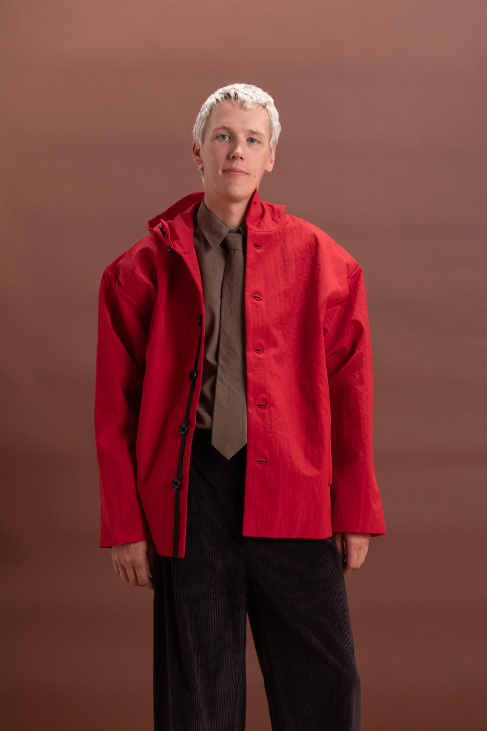 R19 Y-3 GILL JACKET IN RED WARATAH NYLON