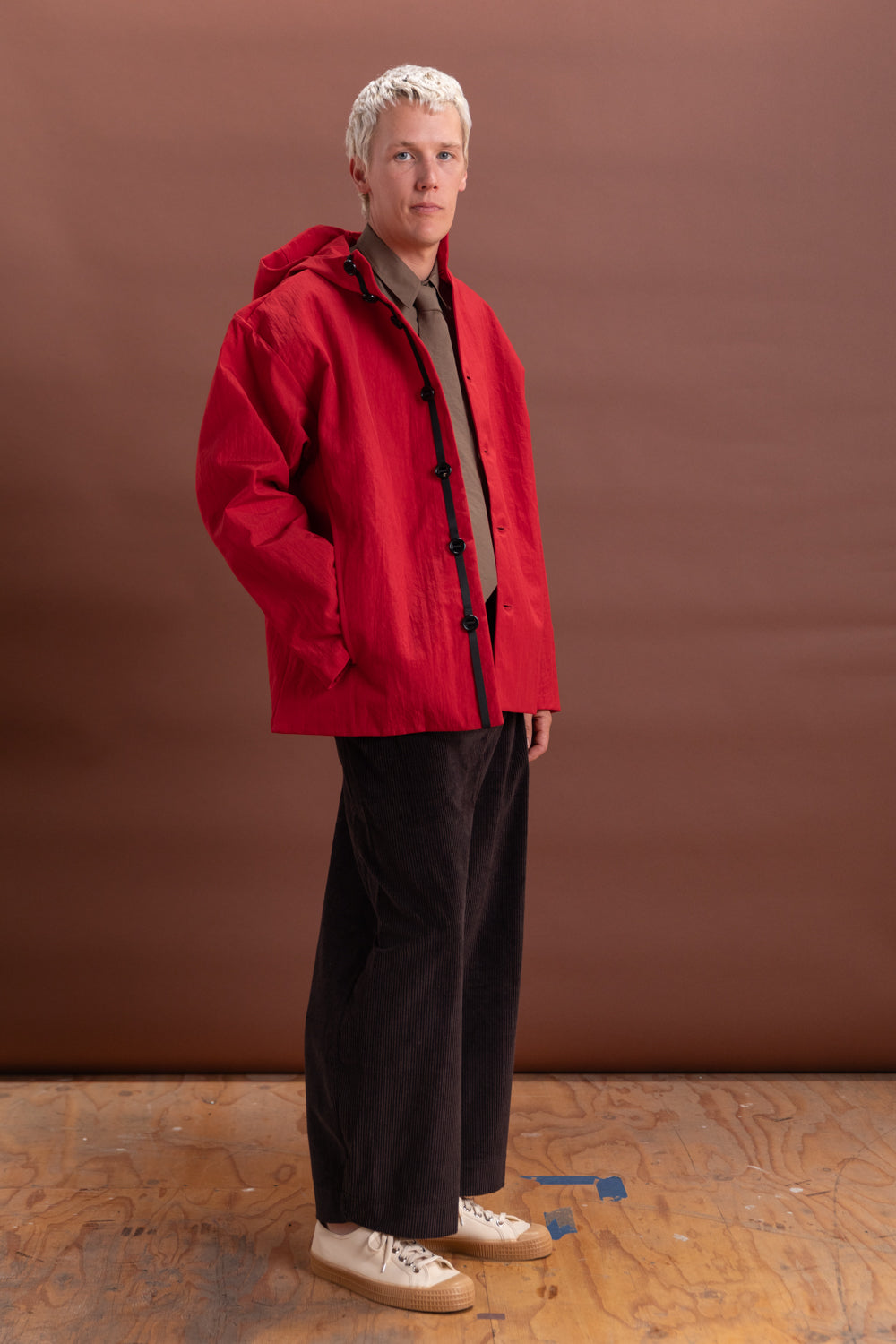 R19 Y-3 GILL JACKET IN RED WARATAH NYLON