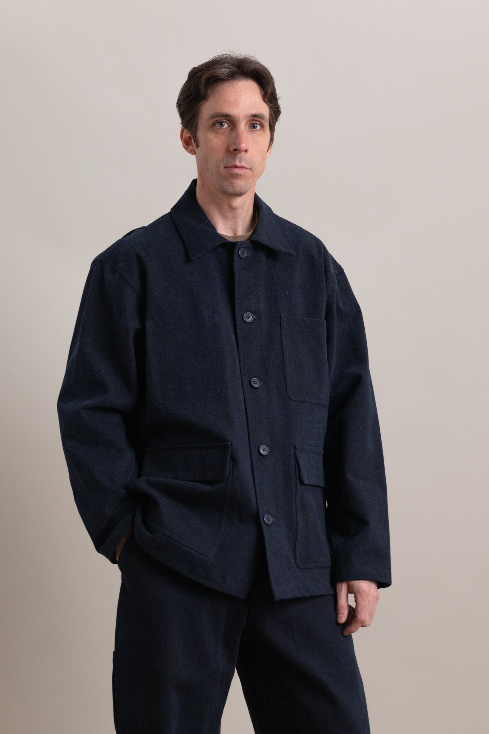 R20J2 JEBOK WORK JACKET IN BLUE SUMI INK DENIM