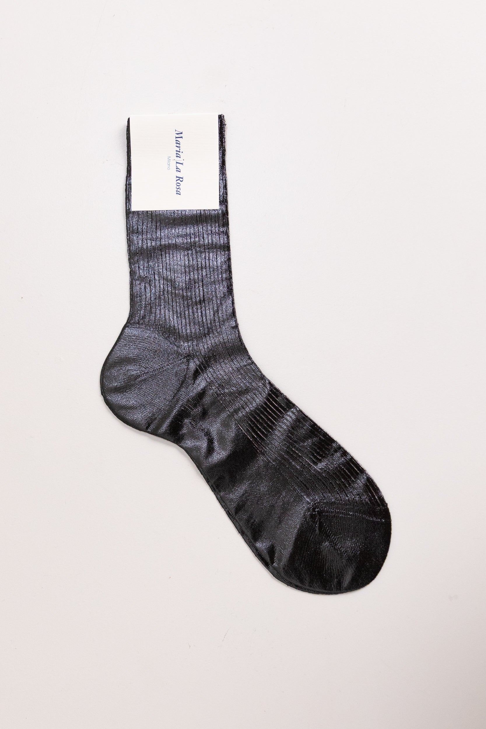 ONE RIBBED LAMINATE SOCKS IN BLACK
