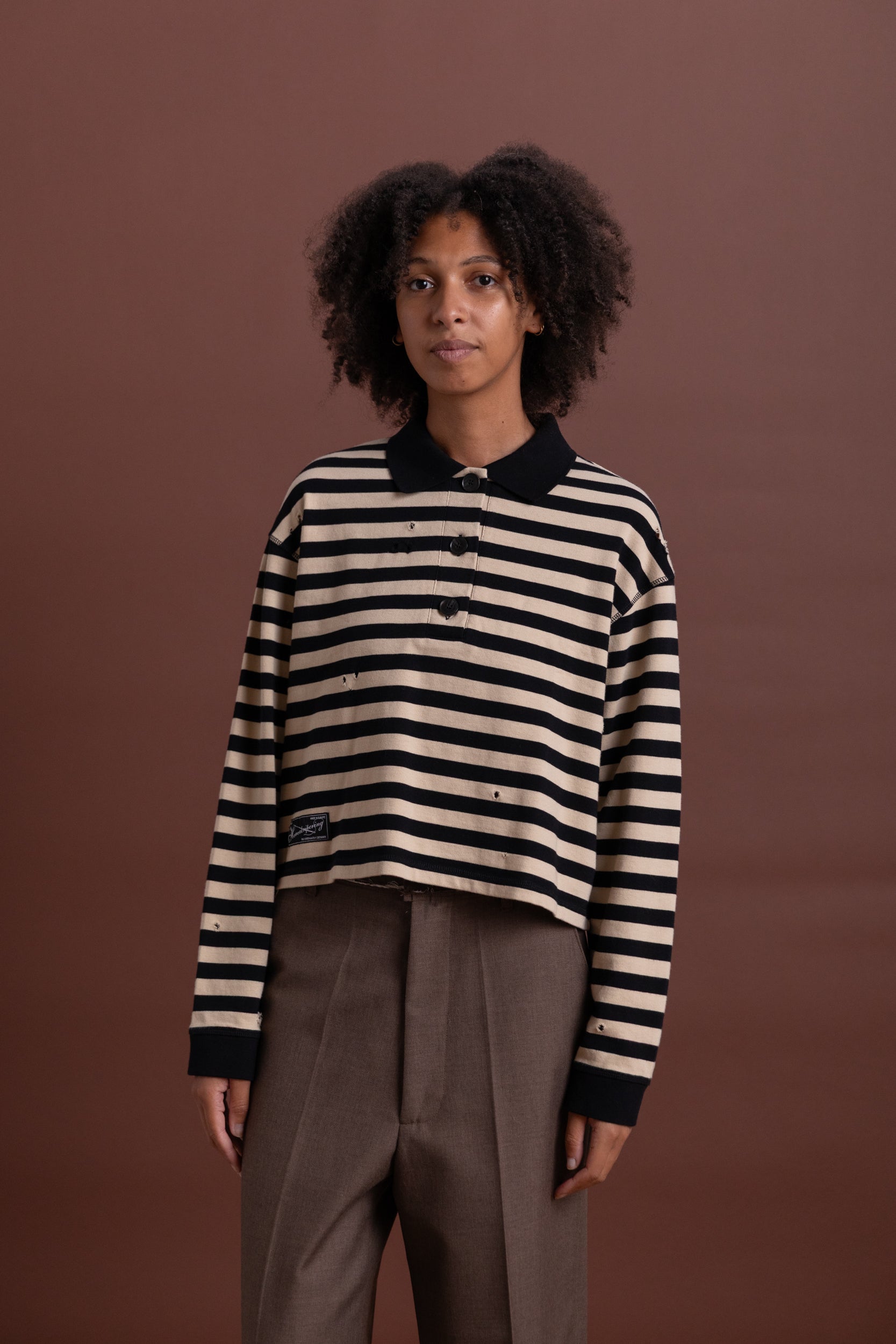 CROPPED FRACTURED POLO