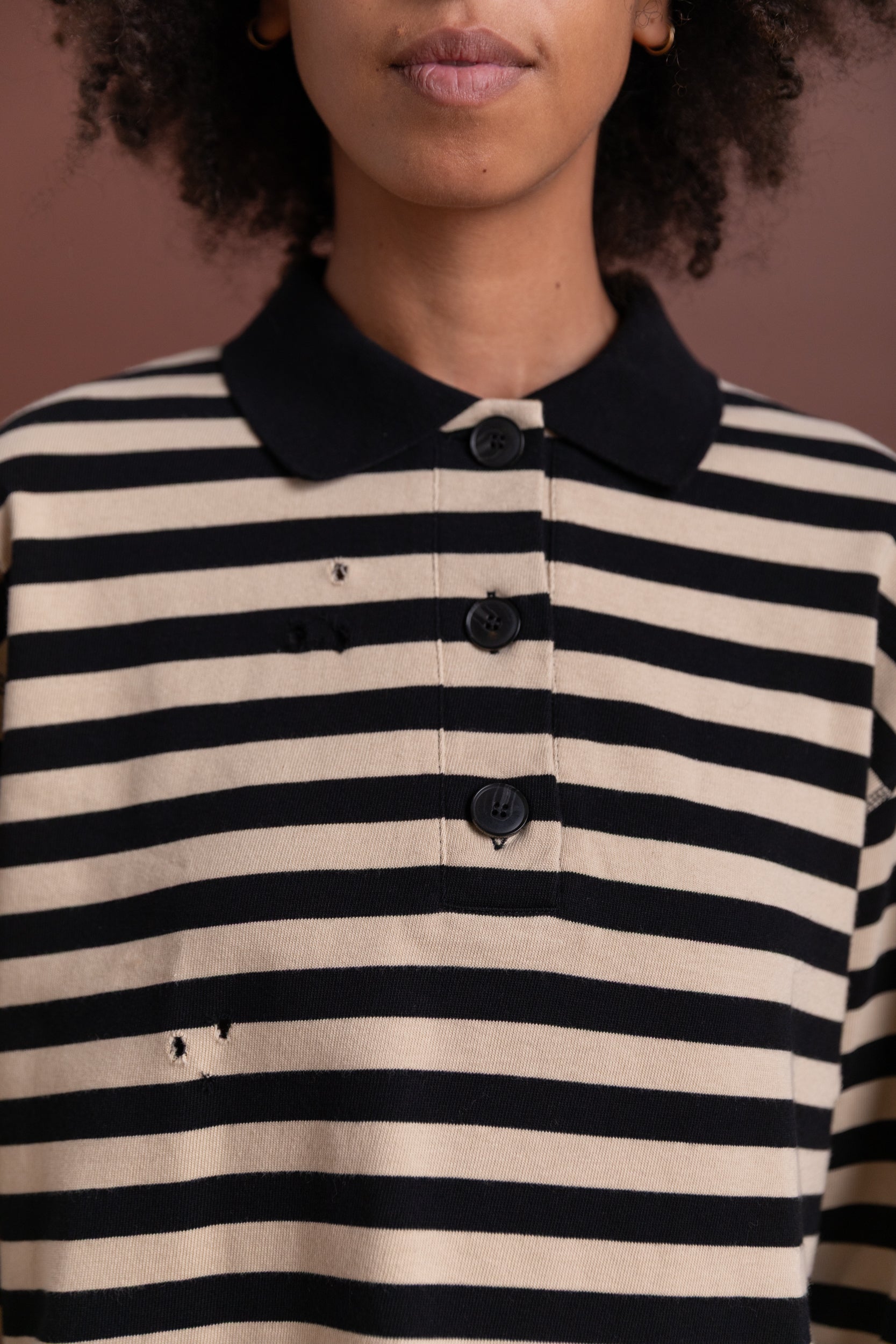 CROPPED FRACTURED POLO