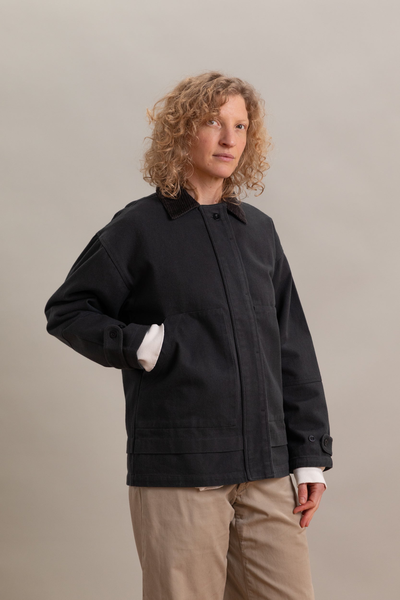 FIELD JACKET IN FADED BLACK