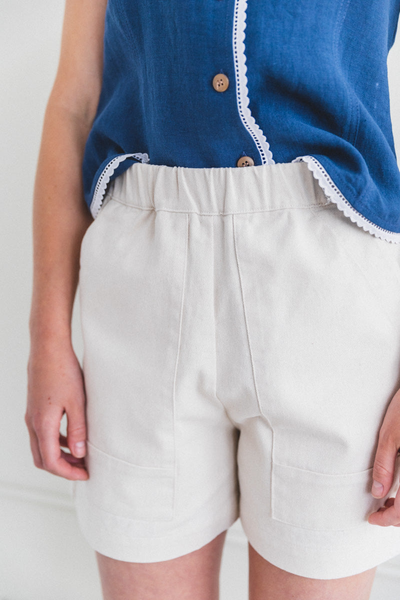 FIELD SHORT IN CREAM