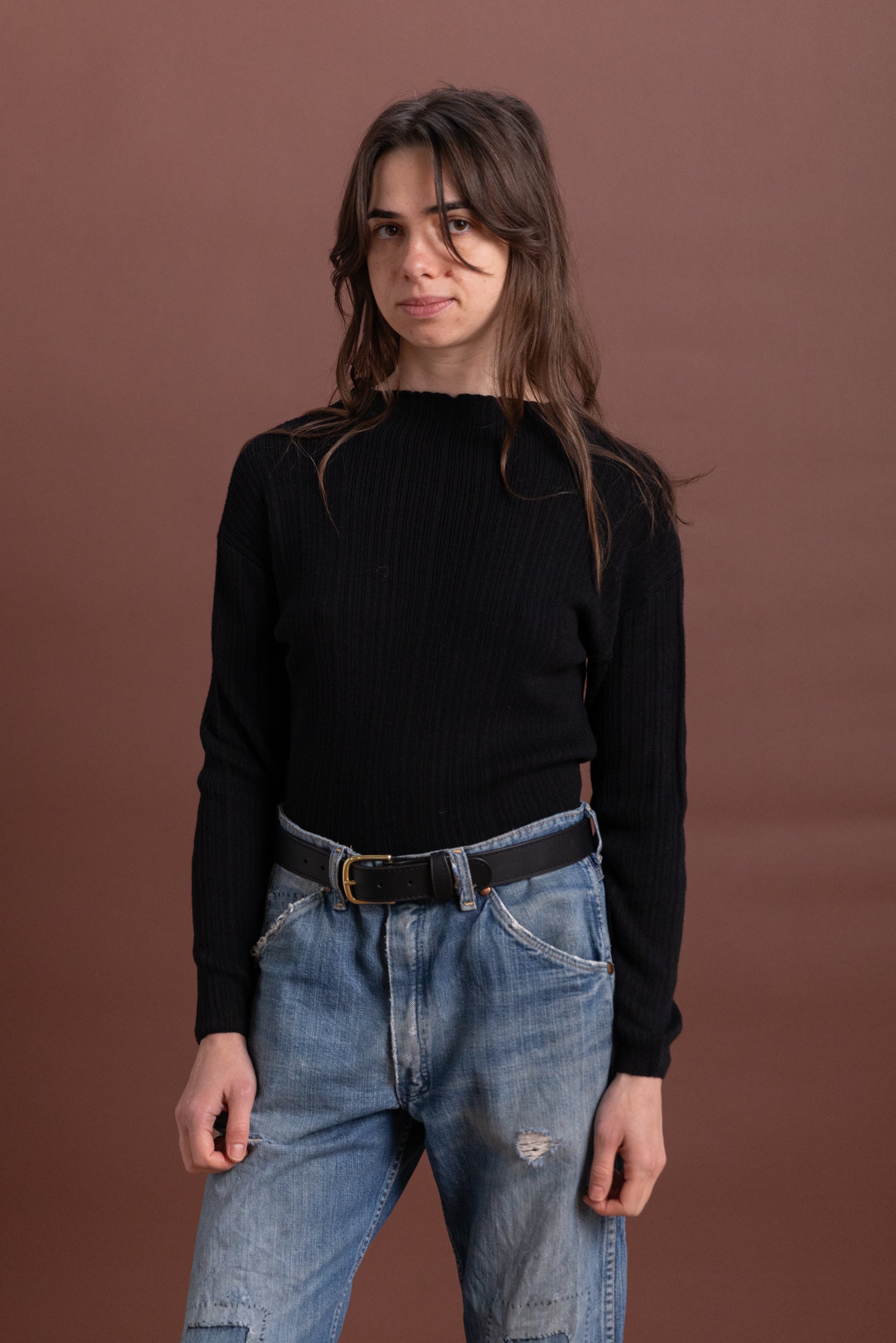 ISLA RIB TOP IN BLACK