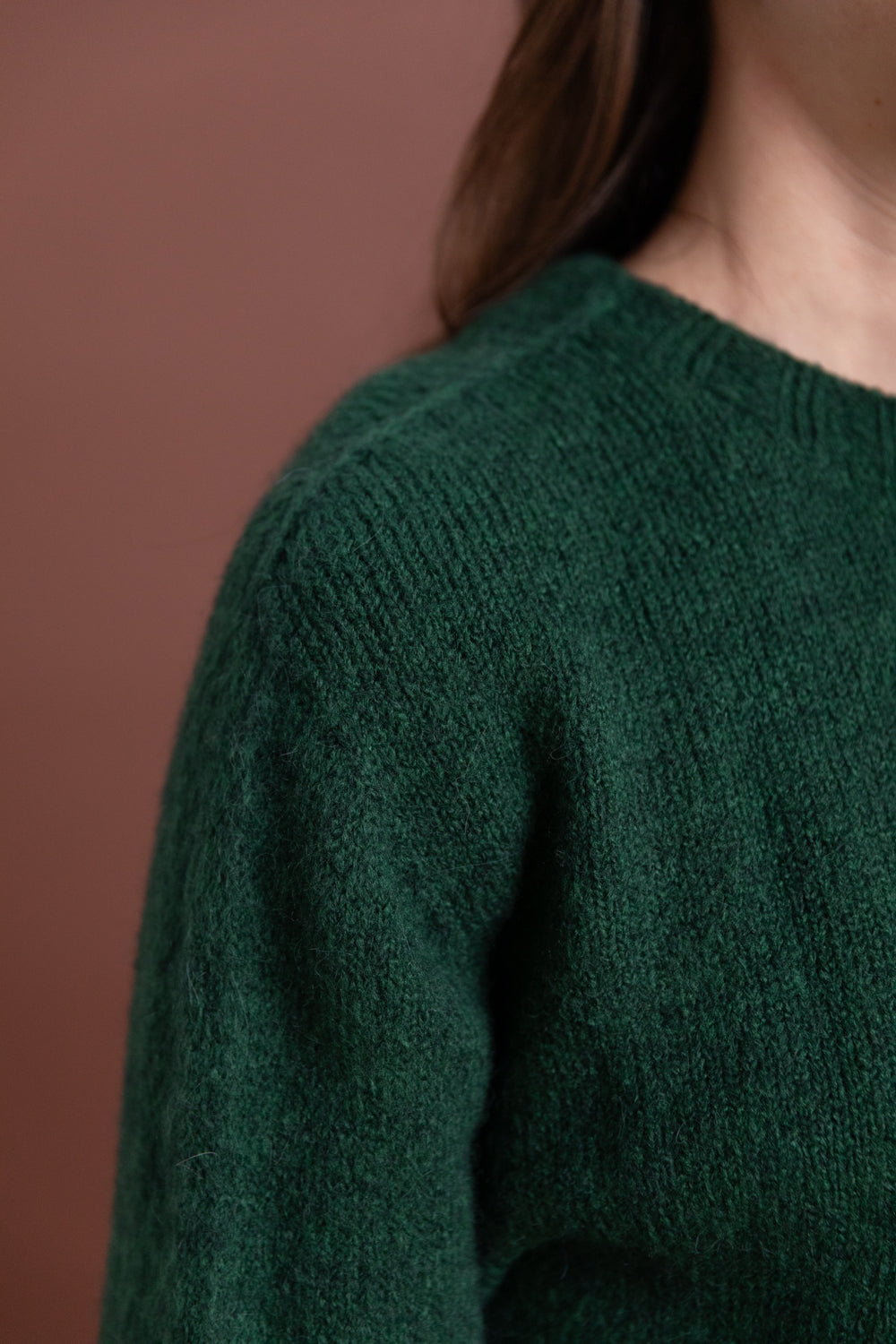 ALPACA BLEND KNIT SWEATER IN GREEN