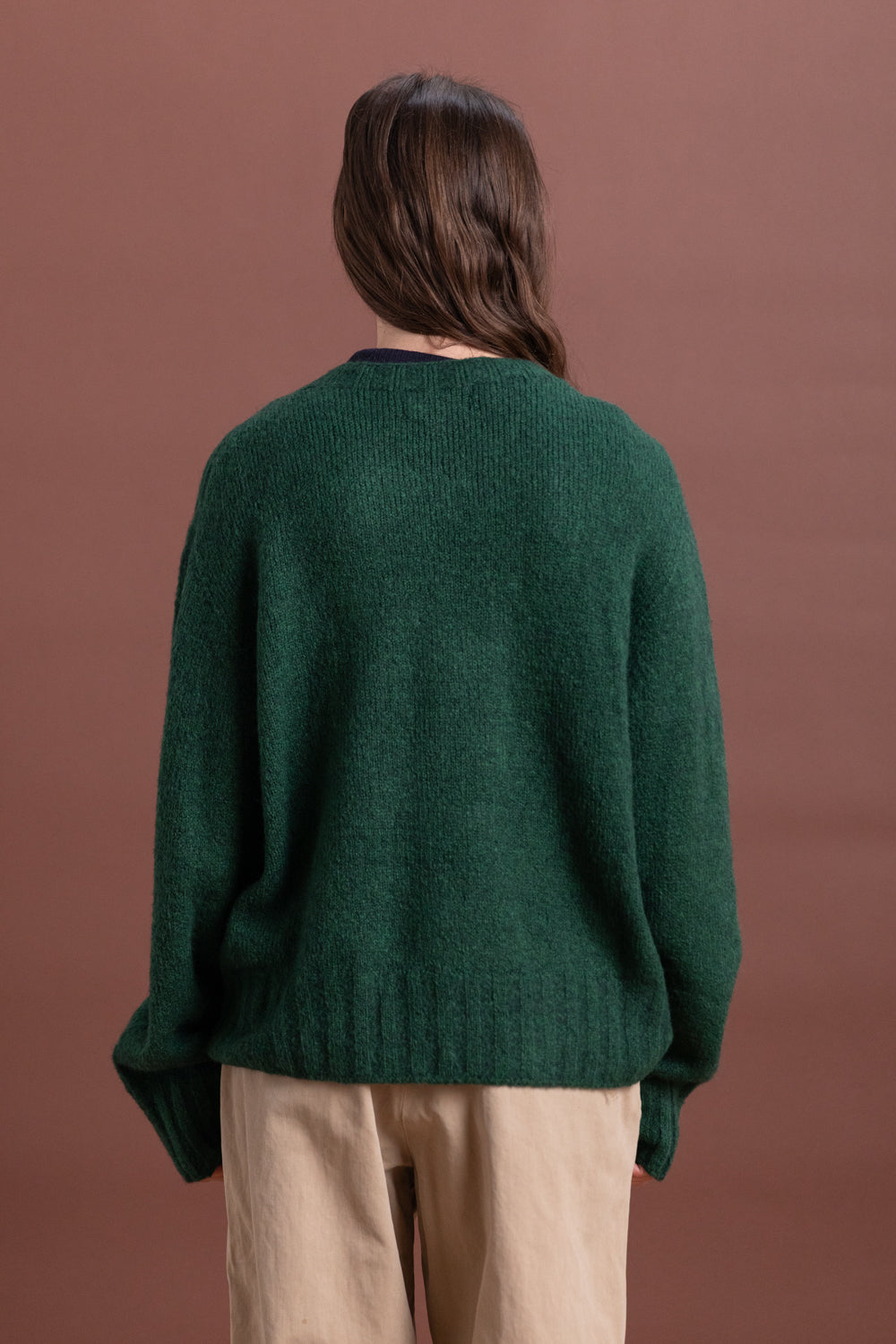 ALPACA BLEND KNIT SWEATER IN GREEN