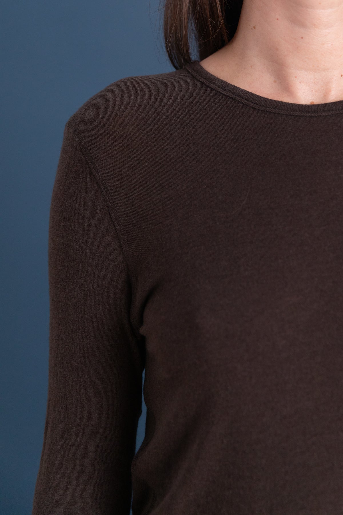 WOOL TENCEL CREWNECK TOP
