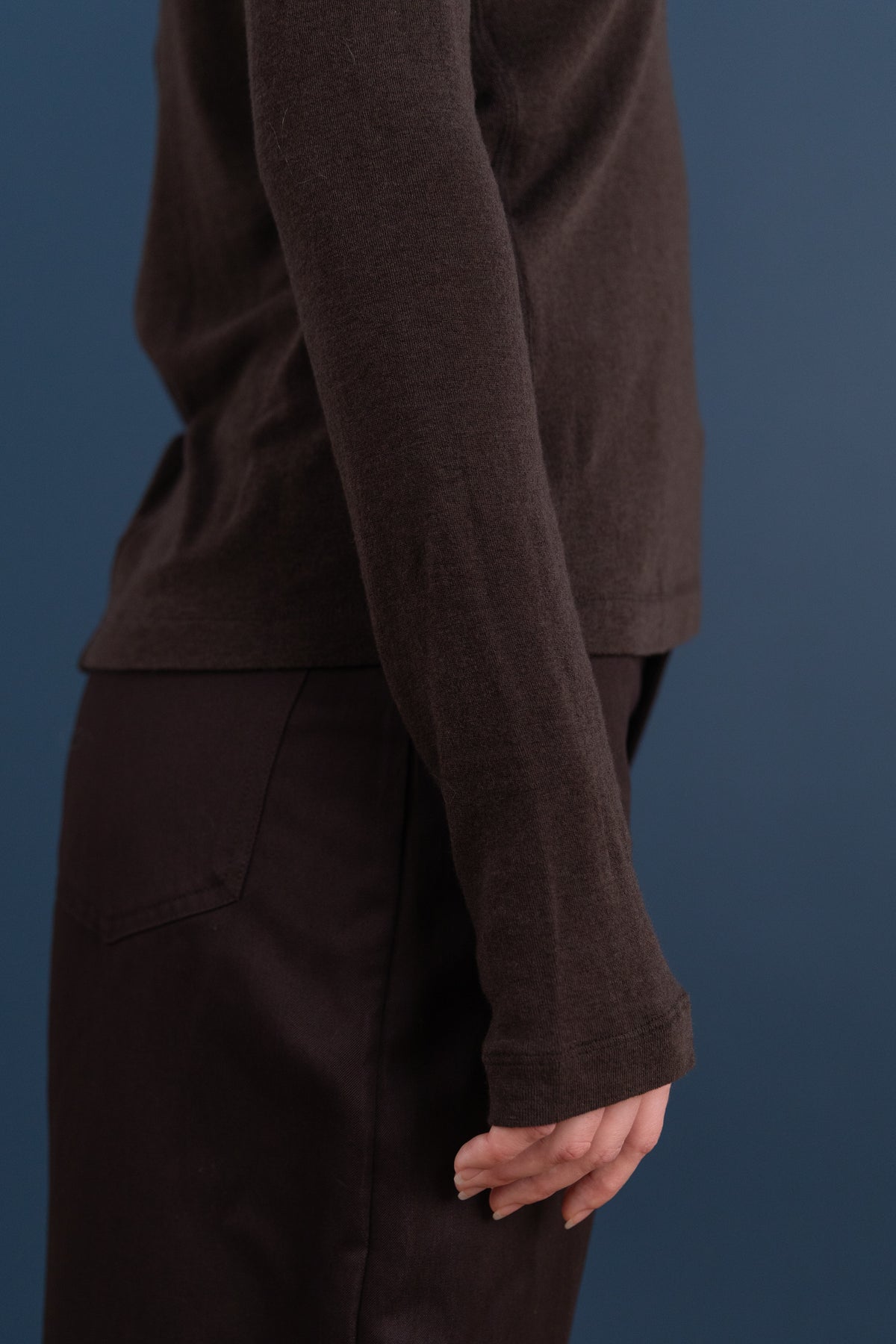WOOL TENCEL CREWNECK TOP