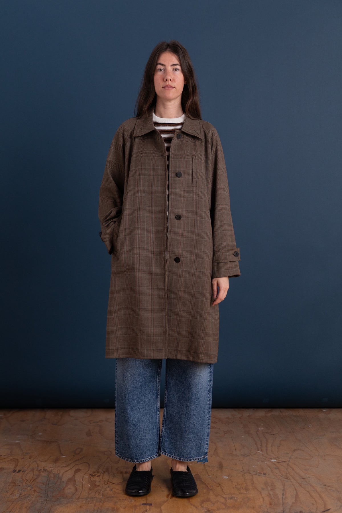 PLAID TRENCH COAT