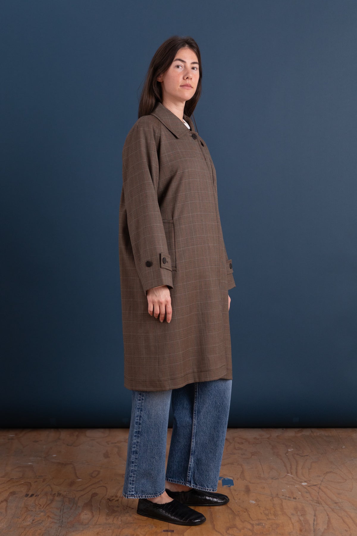 PLAID TRENCH COAT