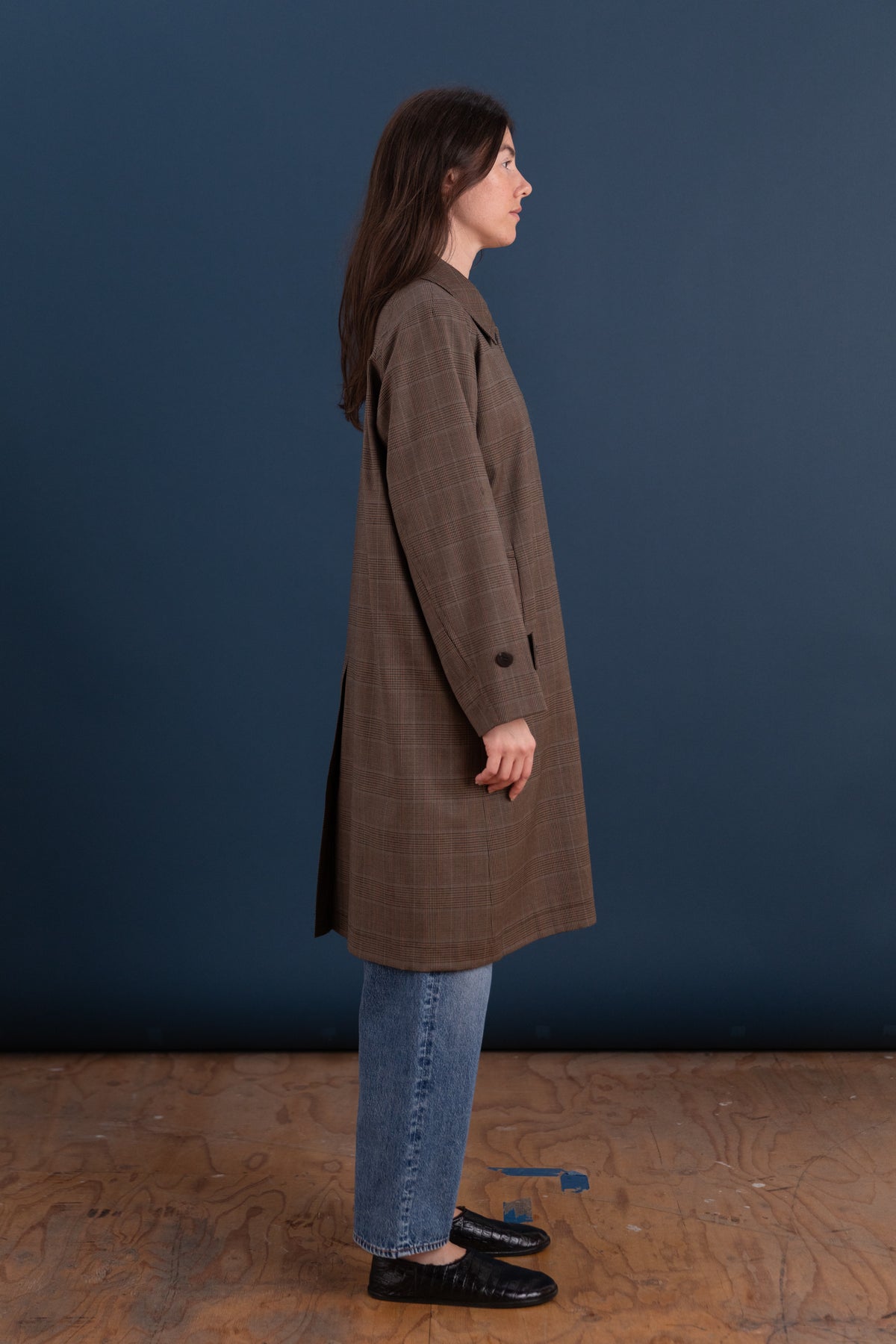 PLAID TRENCH COAT