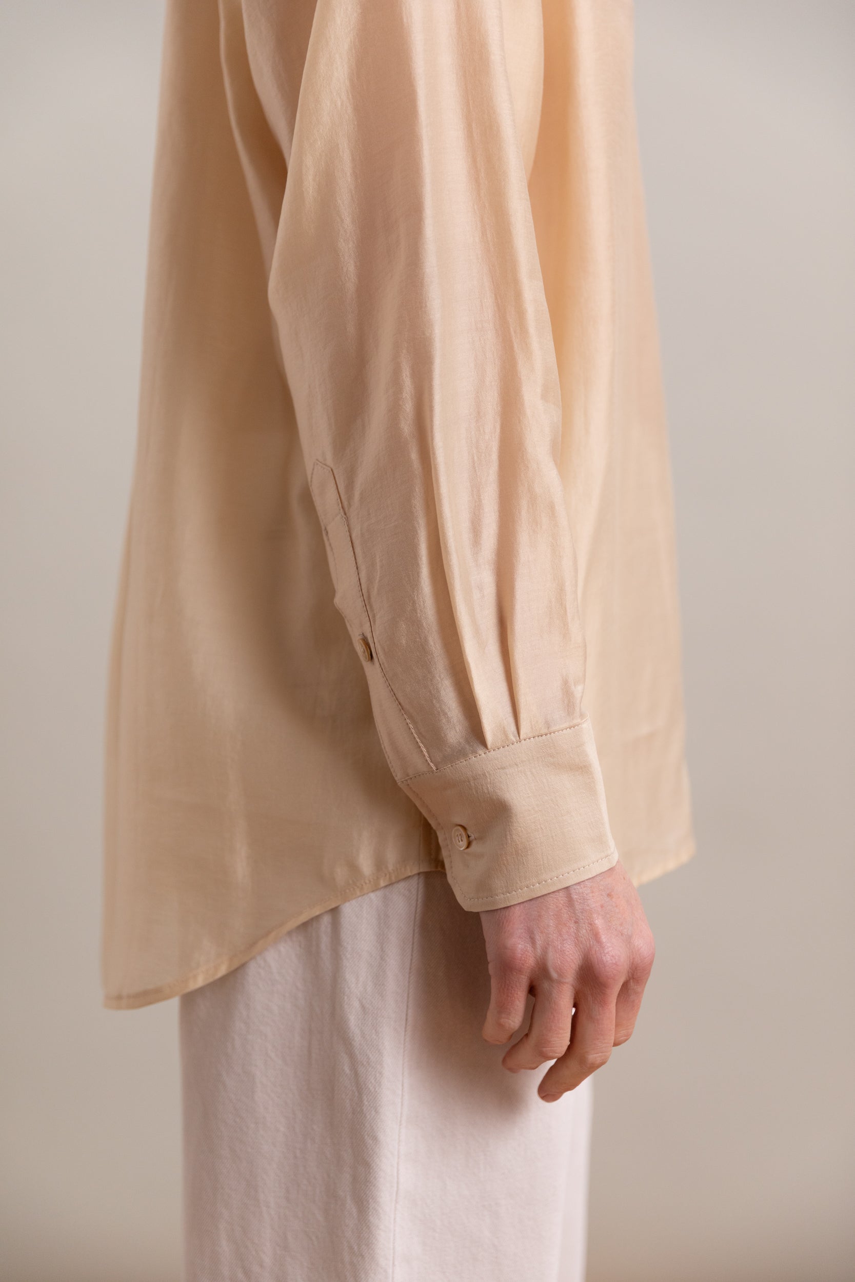 SEMI SHEER SHIRT IN BEIGE