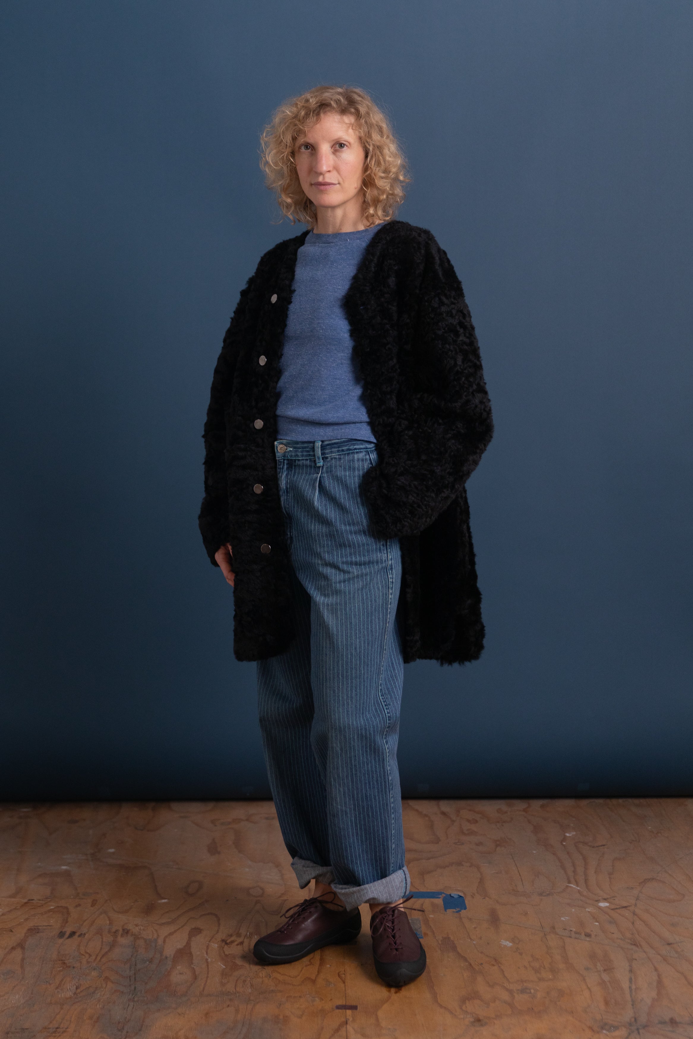 REVERSIBLE LINER IN BLACK MOSSO SHEEPSKIN