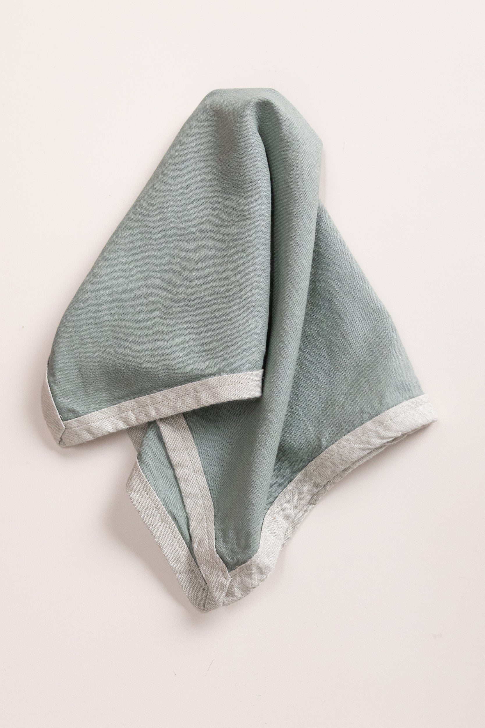 EDGED NAPKINS IN EUCALYPTUS LINEN - SET OF TWO