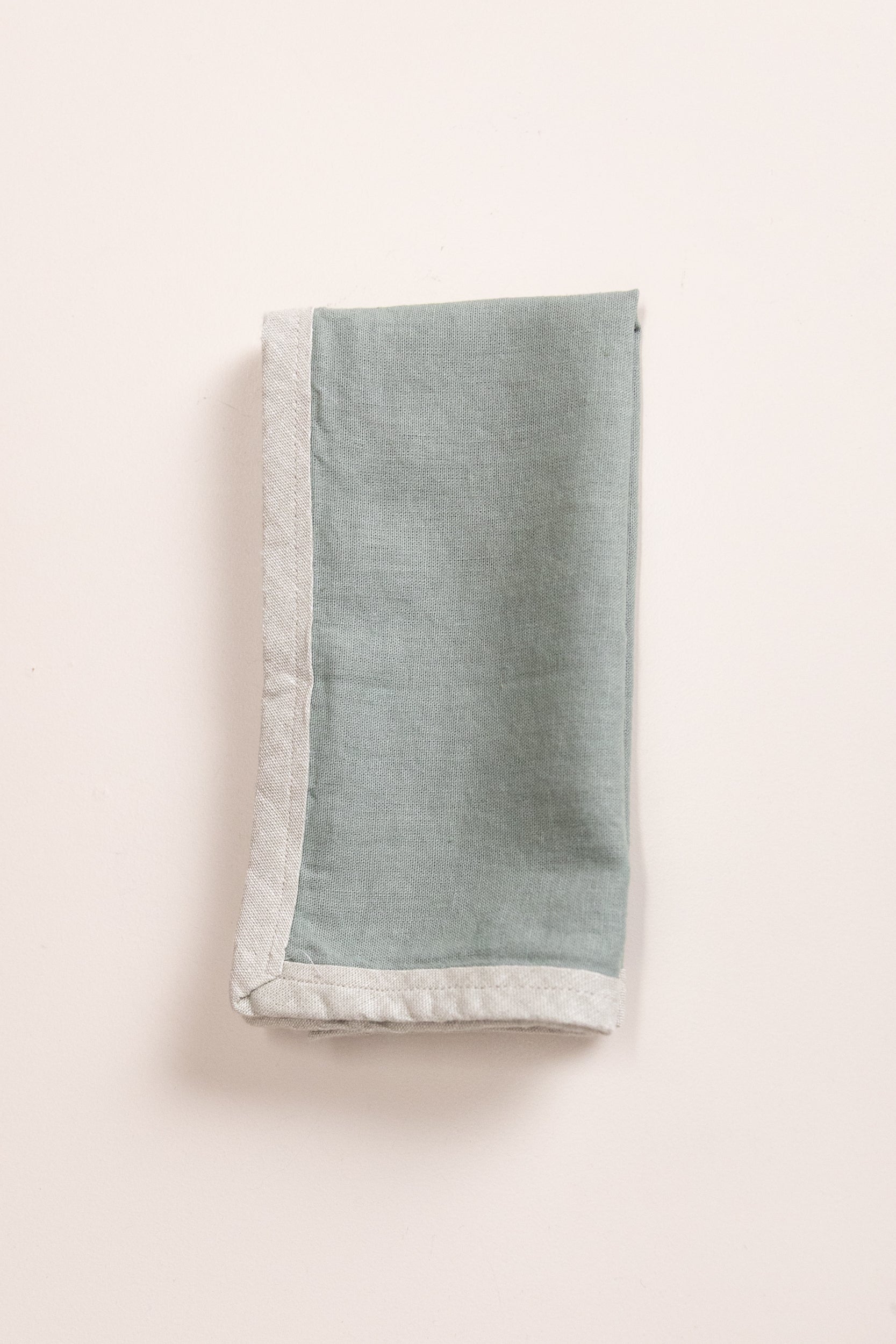 EDGED NAPKINS IN EUCALYPTUS LINEN - SET OF TWO