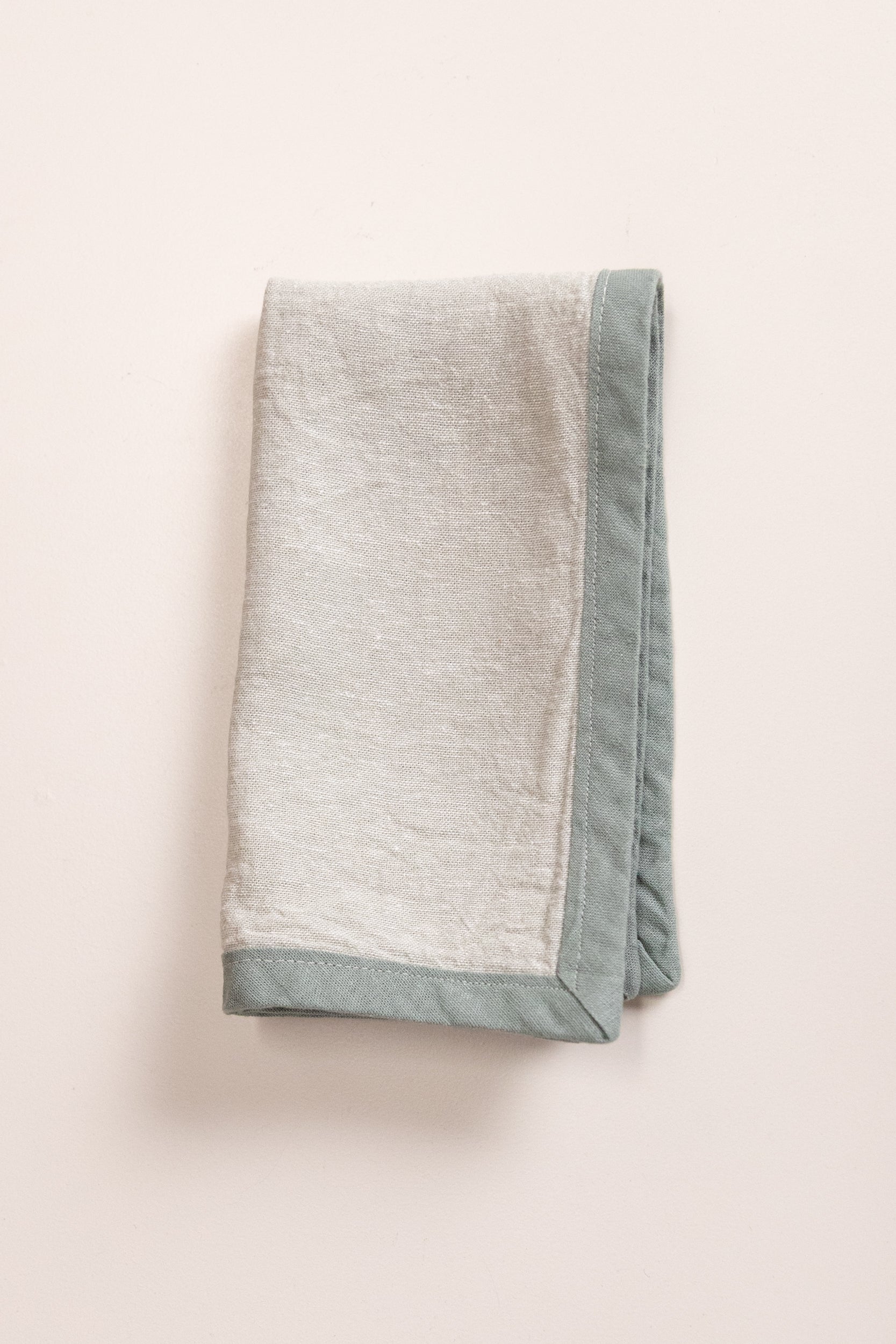 EDGED NAPKINS IN MOSS LINEN - SET OF TWO