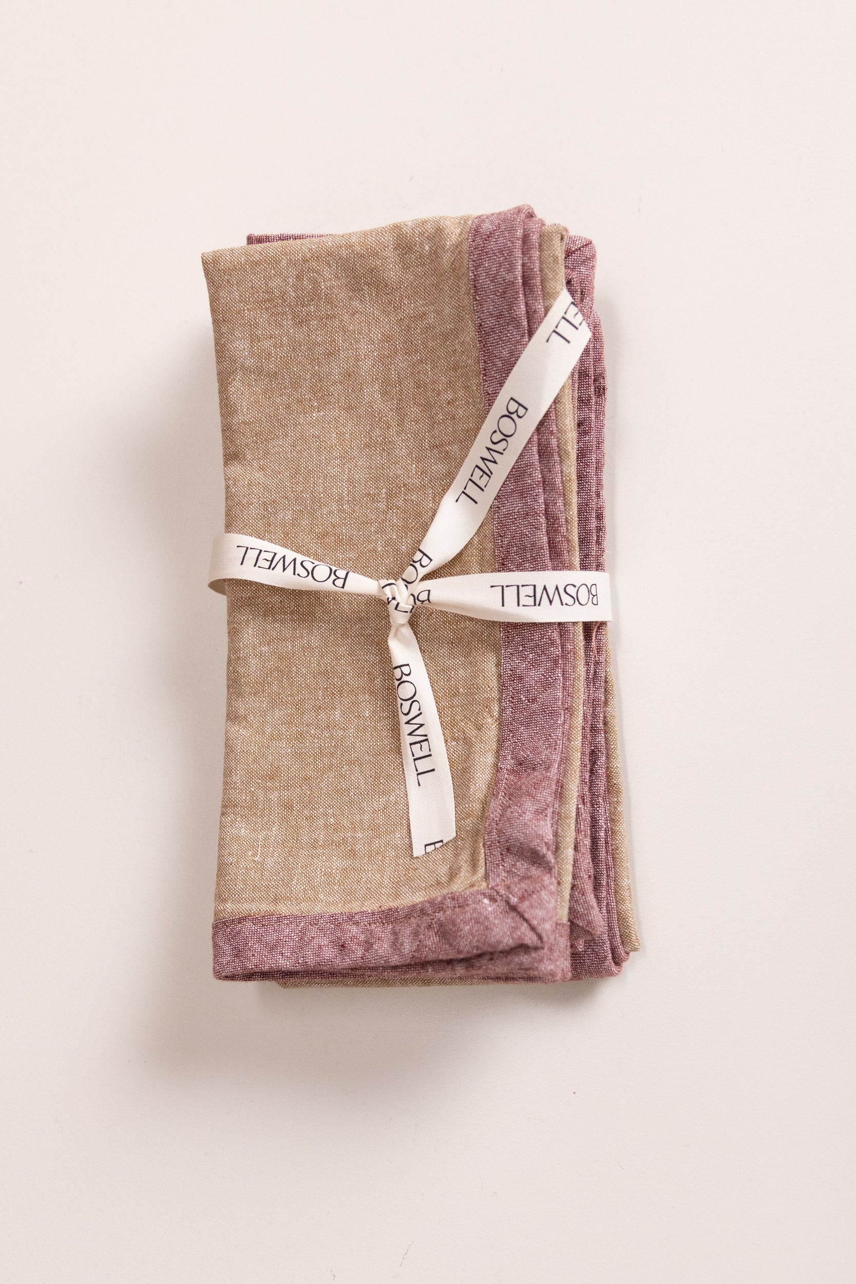 EDGED NAPKINS IN TAUPE LINEN - SET OF FOUR