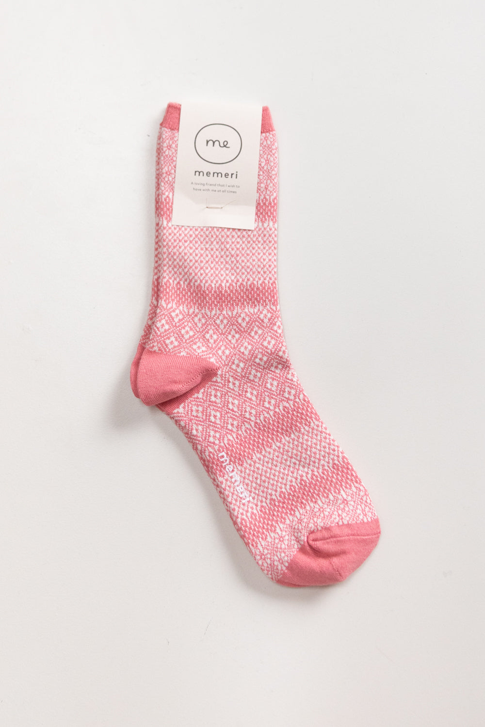 COTTON LINEN JACQUARD SOCKS IN CORAL PINK