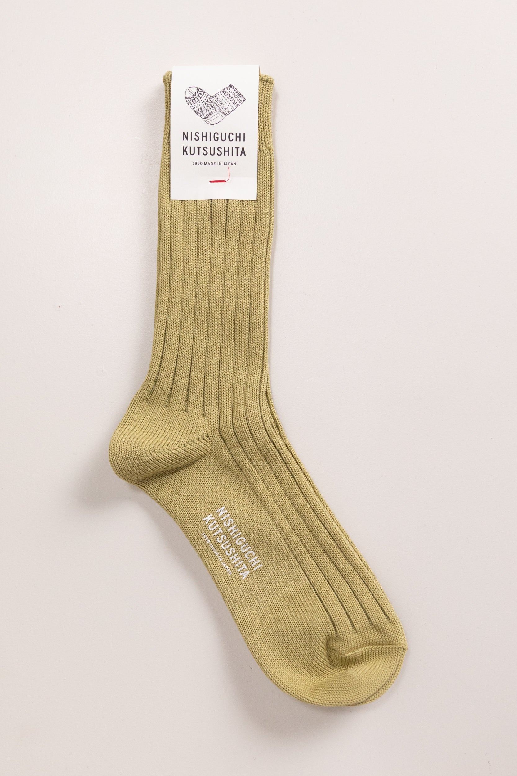 EGYPTIAN COTTON RIBBED SOCKS IN BUILDING PISTACHIO