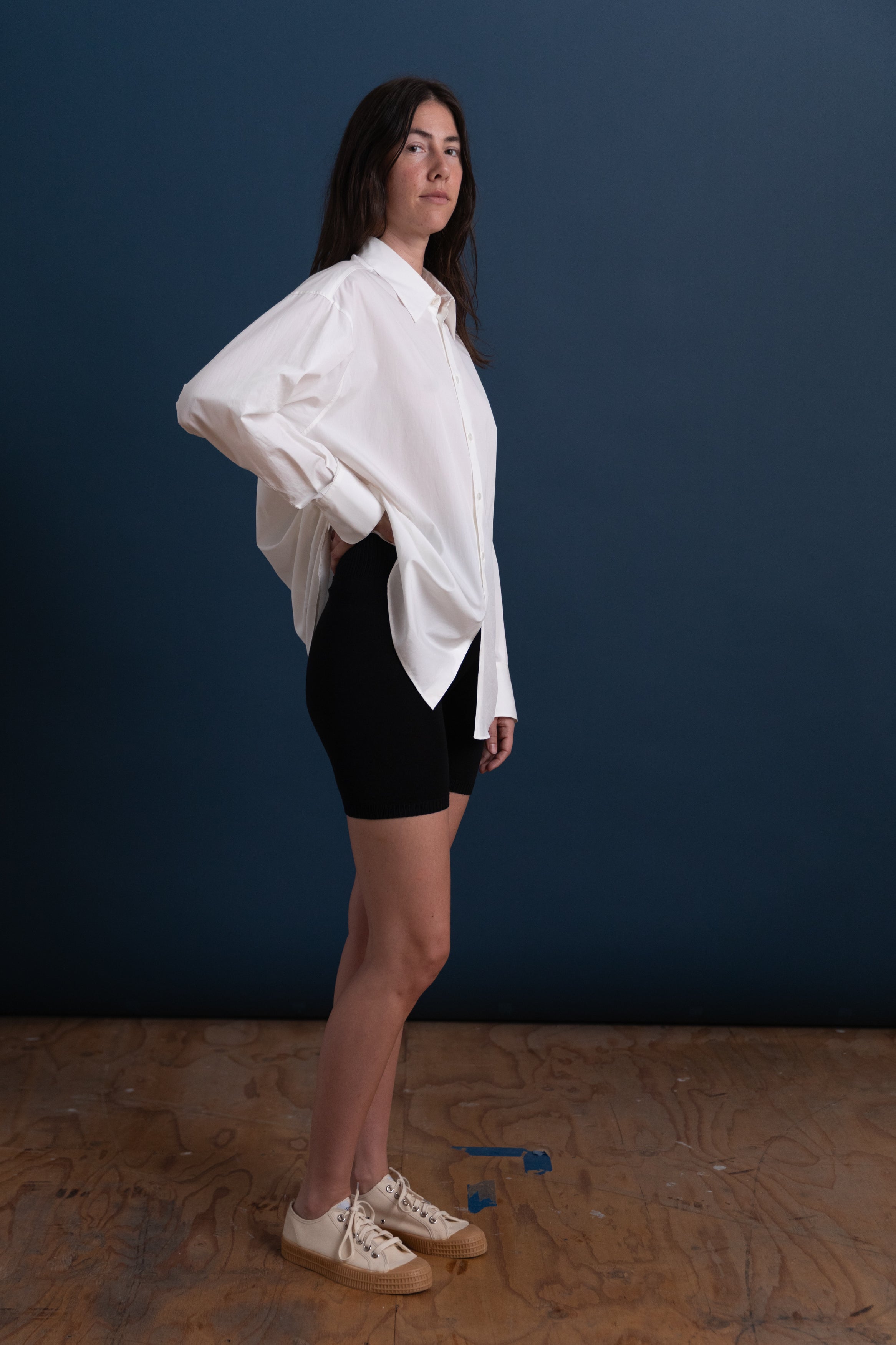 SILK COTTON SEAMLESS PANTS IN BLACK