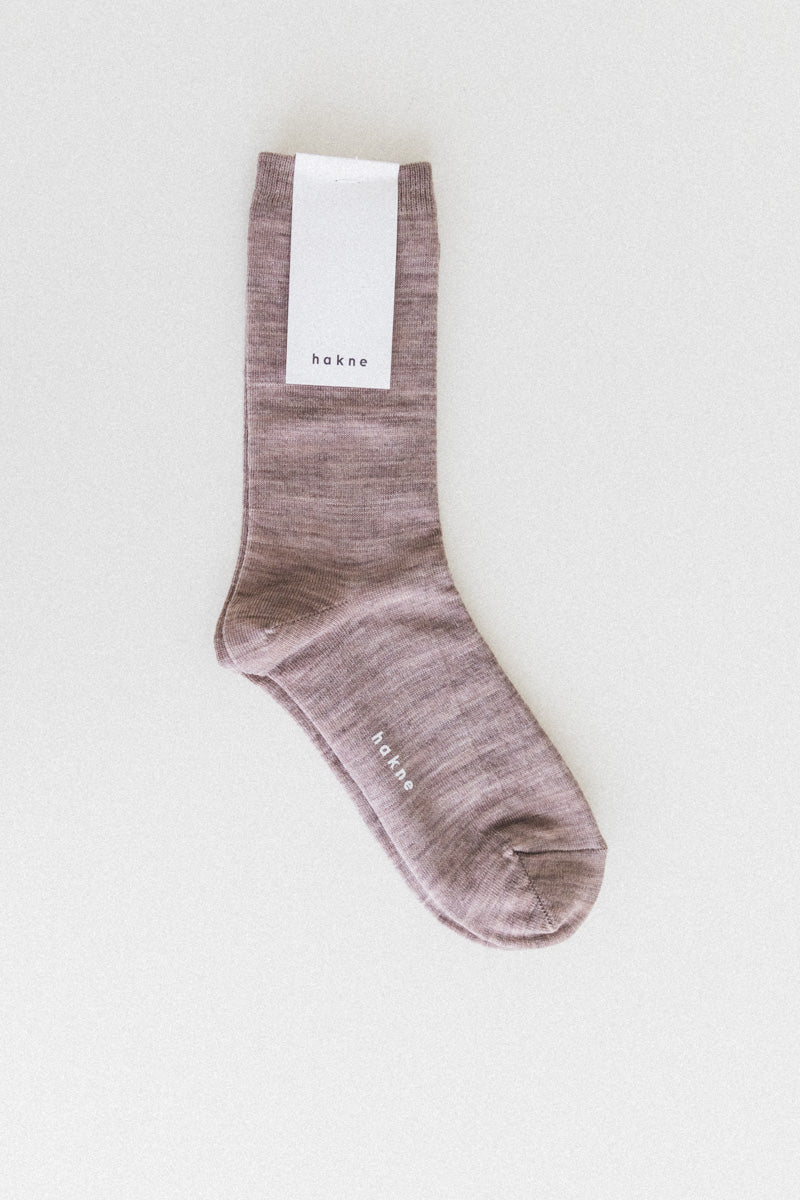 SILK WOOL DOUBLE FACED SOCKS IN BROWN