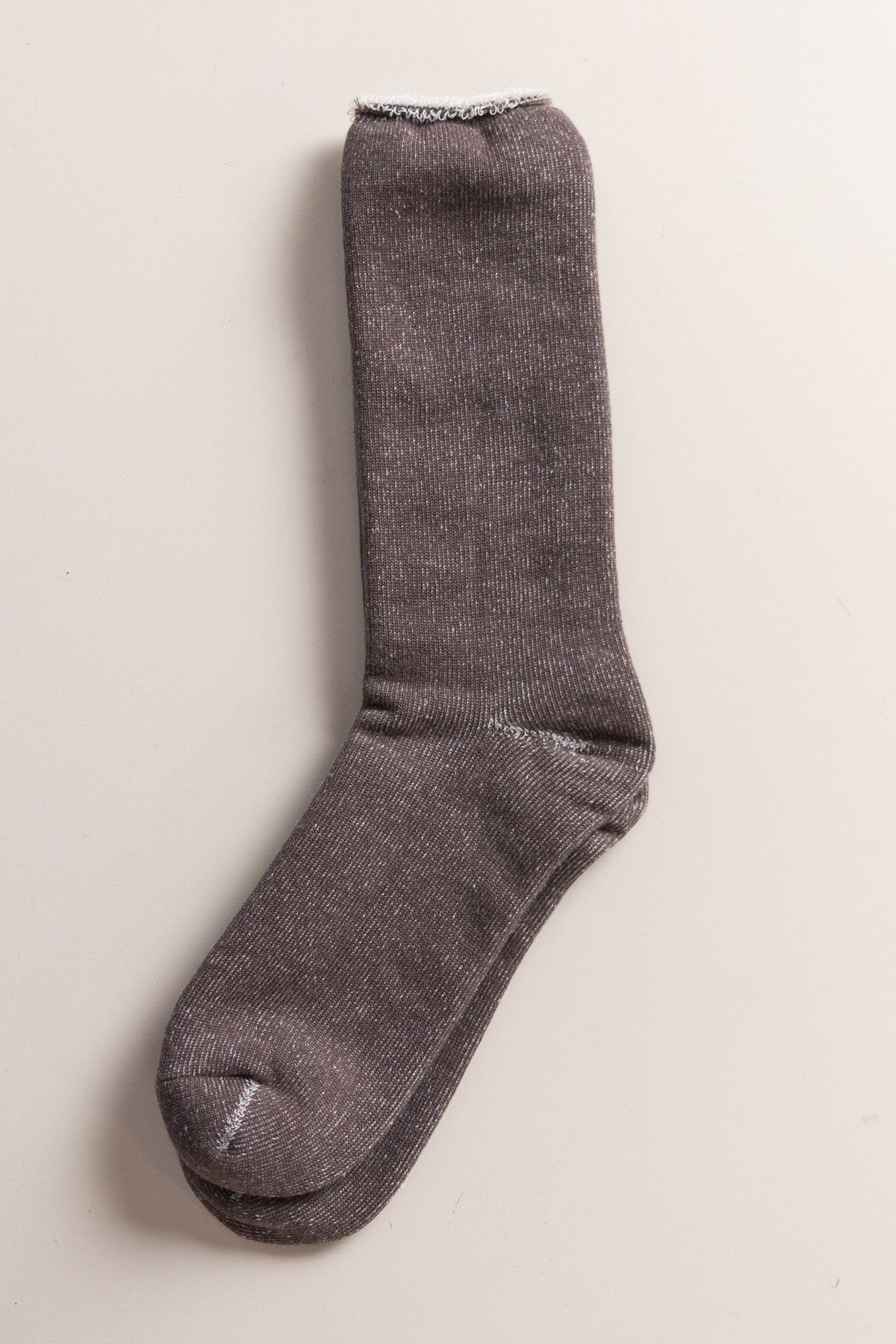 COTTON WOOL PILE SOCKS IN MOCHA BROWN