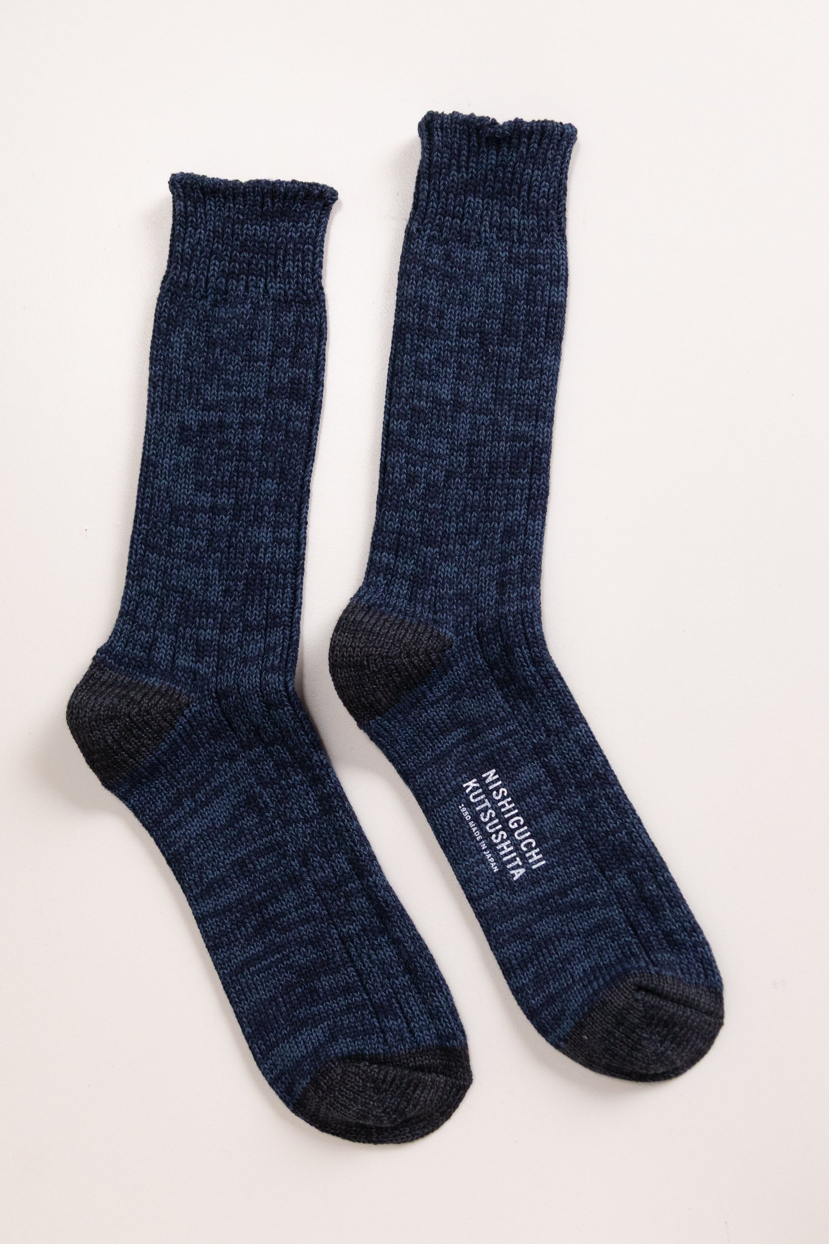 LUXURIOUS COTTON RIBBED SOCKS IN DENIM