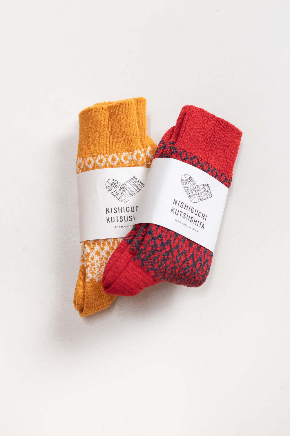 WOOL JACQUARD SOCKS IN RED