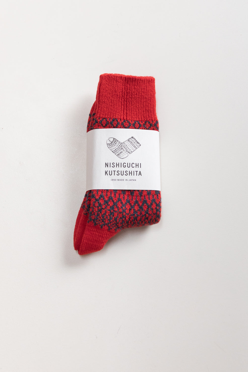 WOOL JACQUARD SOCKS IN RED