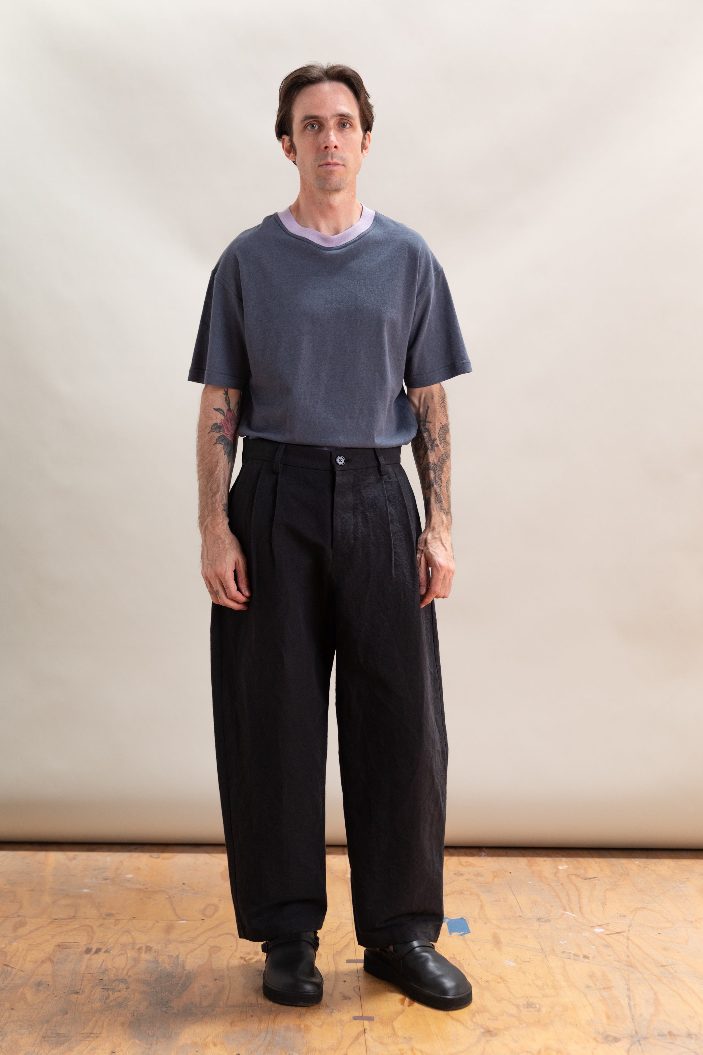 DRESS PANTS IN LINEN/COTTON BUFF