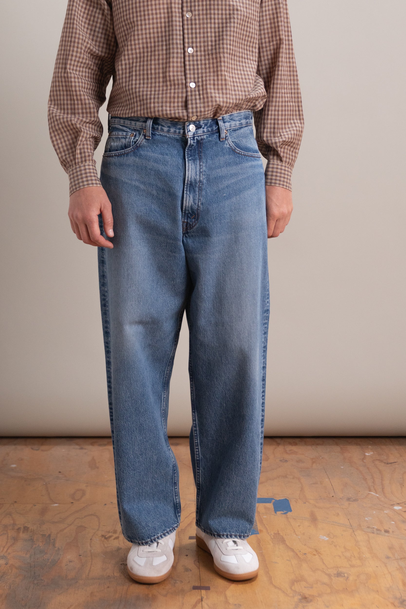 100 SUPER DAD'S DENIM PANTS IN USED WASH